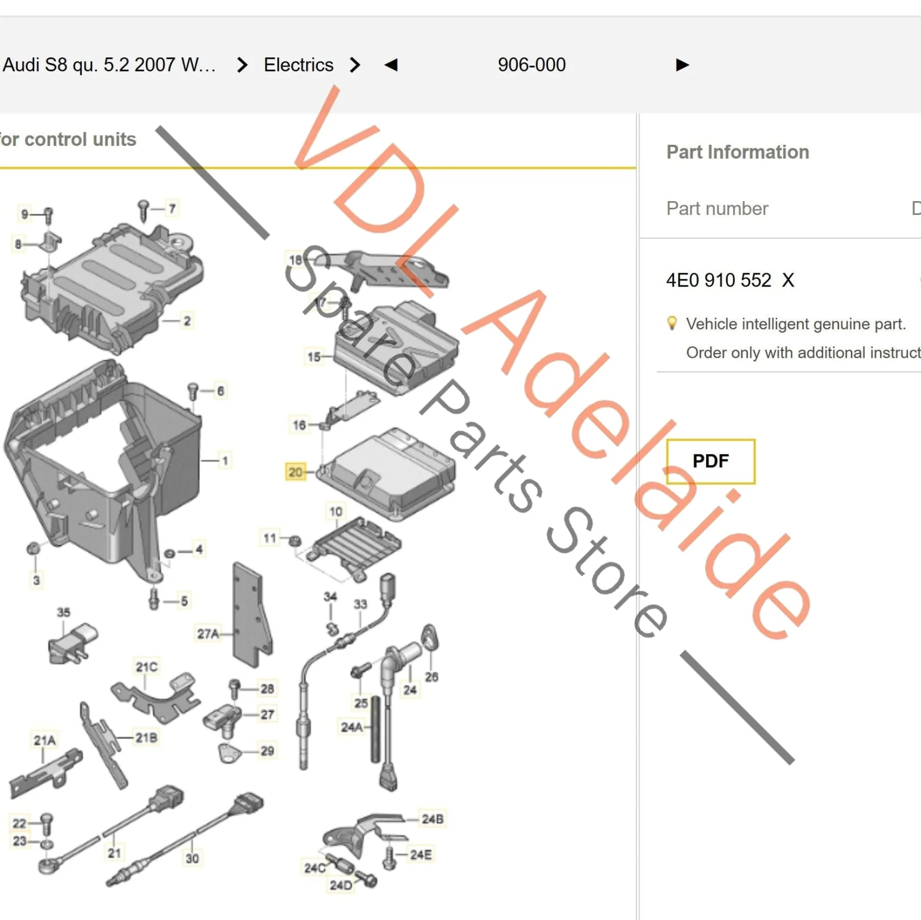 Audi D3 S8 V10 Engine ECU Controller 4E0910552X MED9.1 BSM 450PS 331kw - Image 2