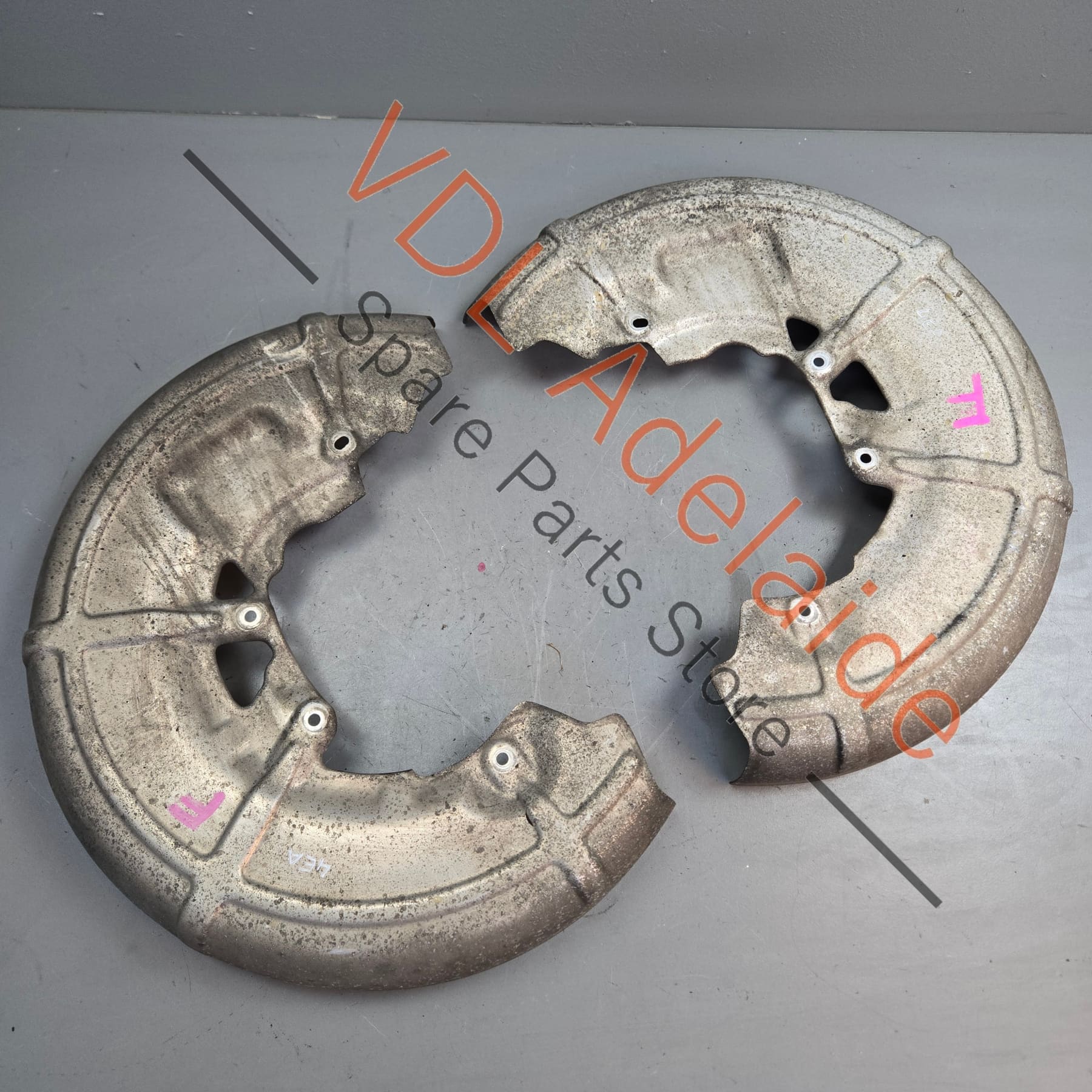 Audi Brembo Carbon Ceramic 380mm x 38mm Brake Cover Plate Pair 4E0615311M 4E0615312M