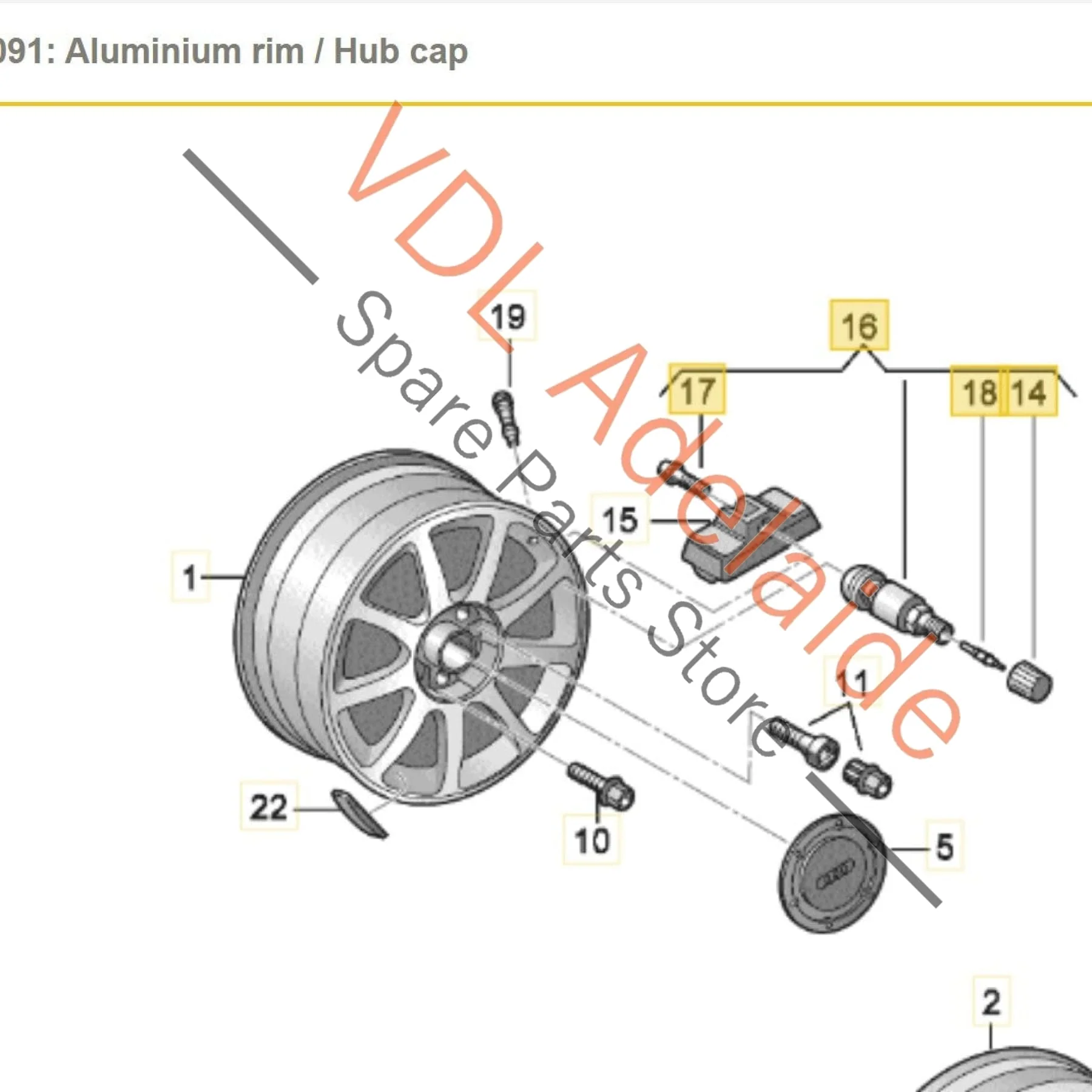 Audi Tyre Pressure Sensor Wireless 4D0907275E 4D0601361 - Image 2