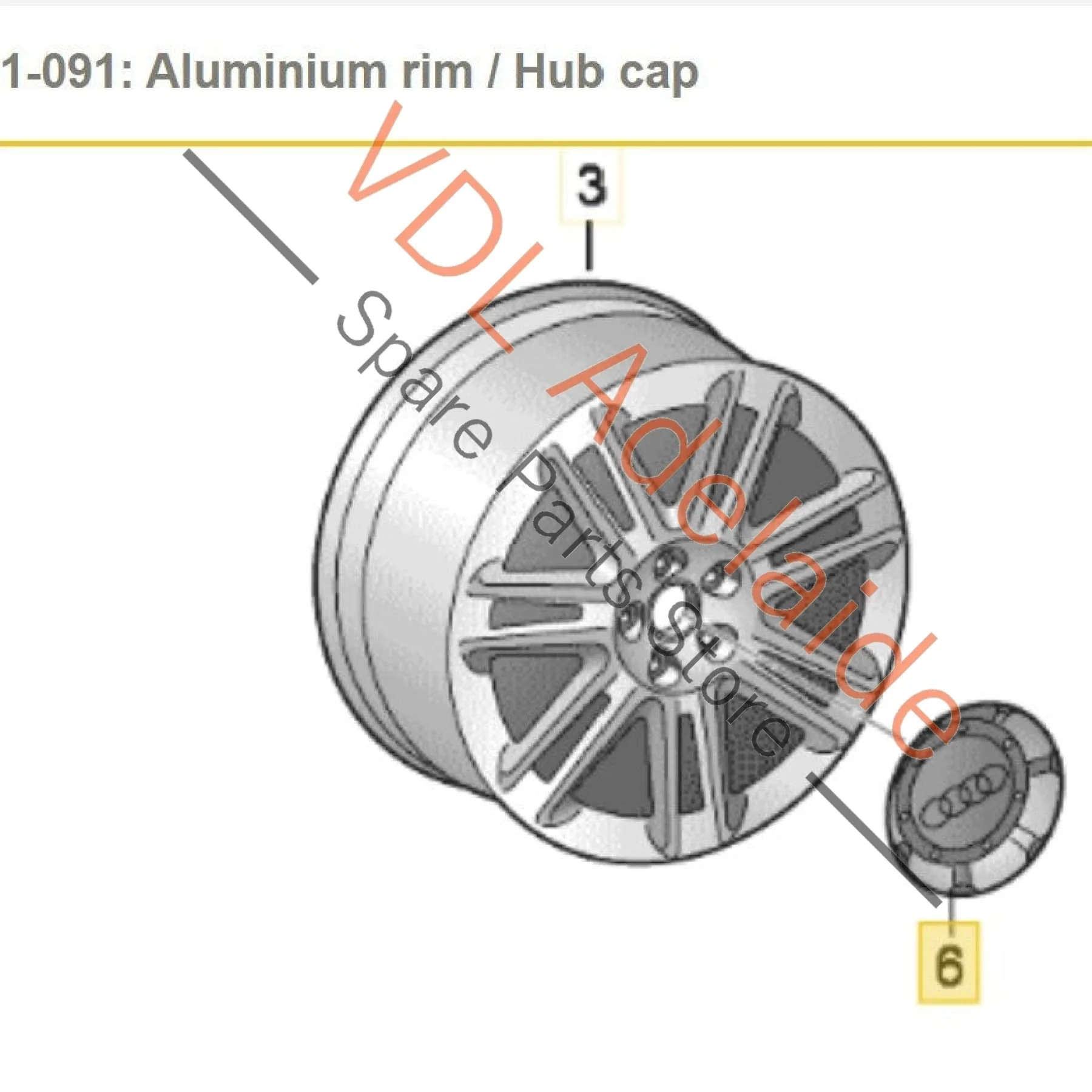 Audi A8 S8 Wheel Centre Hub Cap 8E0601165N SRA - Image 4