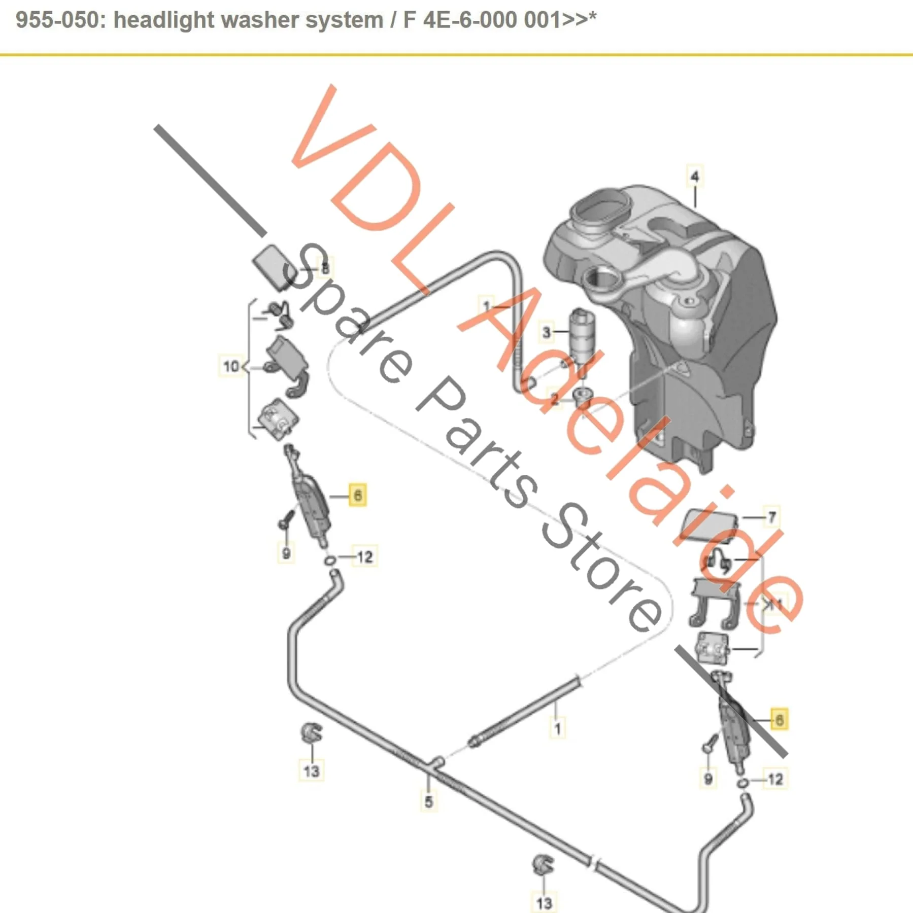 Audi A8 S8 D3 Headlight Washer Nozzle Jet Lift Cylinder 4E0955965AA - Image 3