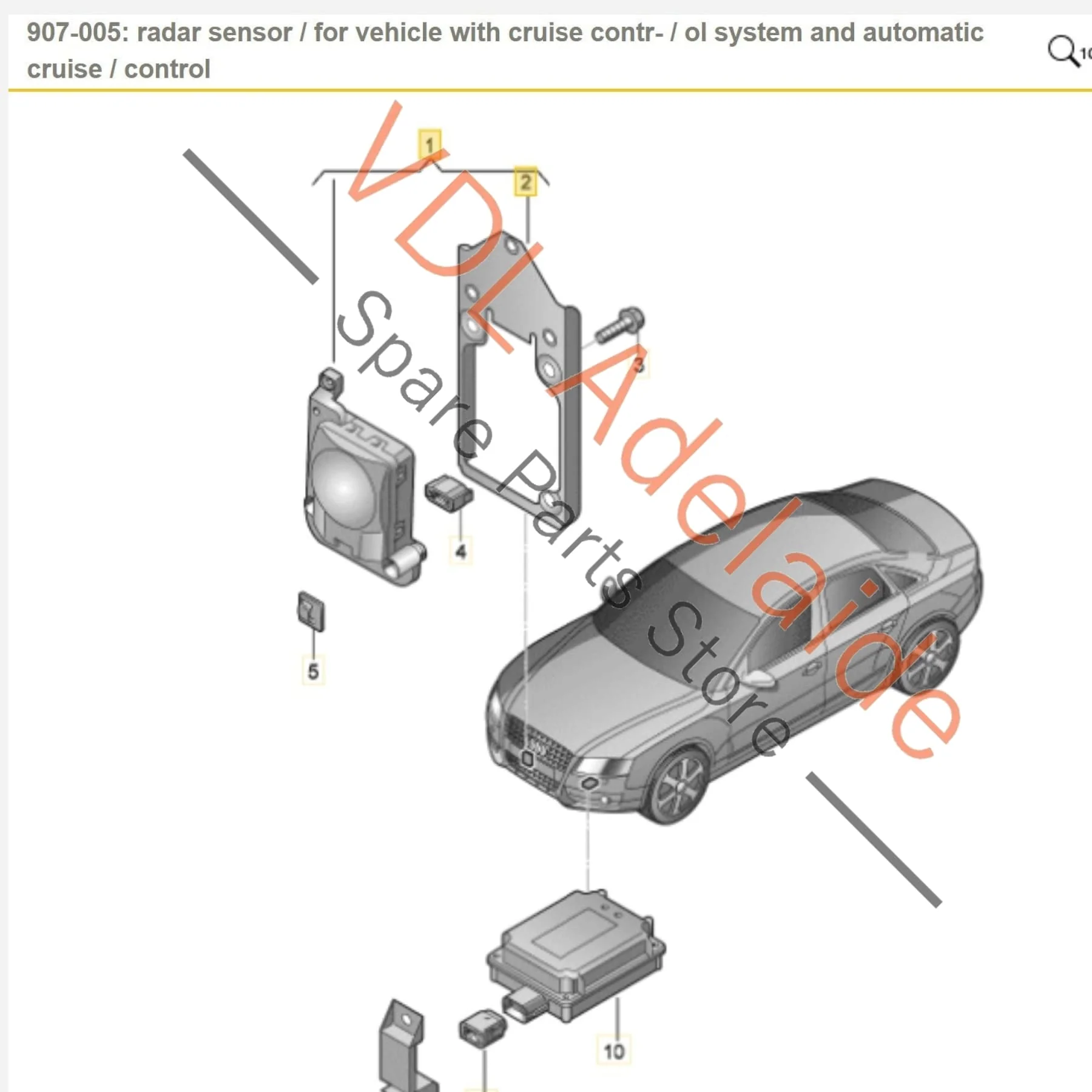 Audi A8 S8 D3 4E Front Radar Sensor 4E0907561F - Image 2