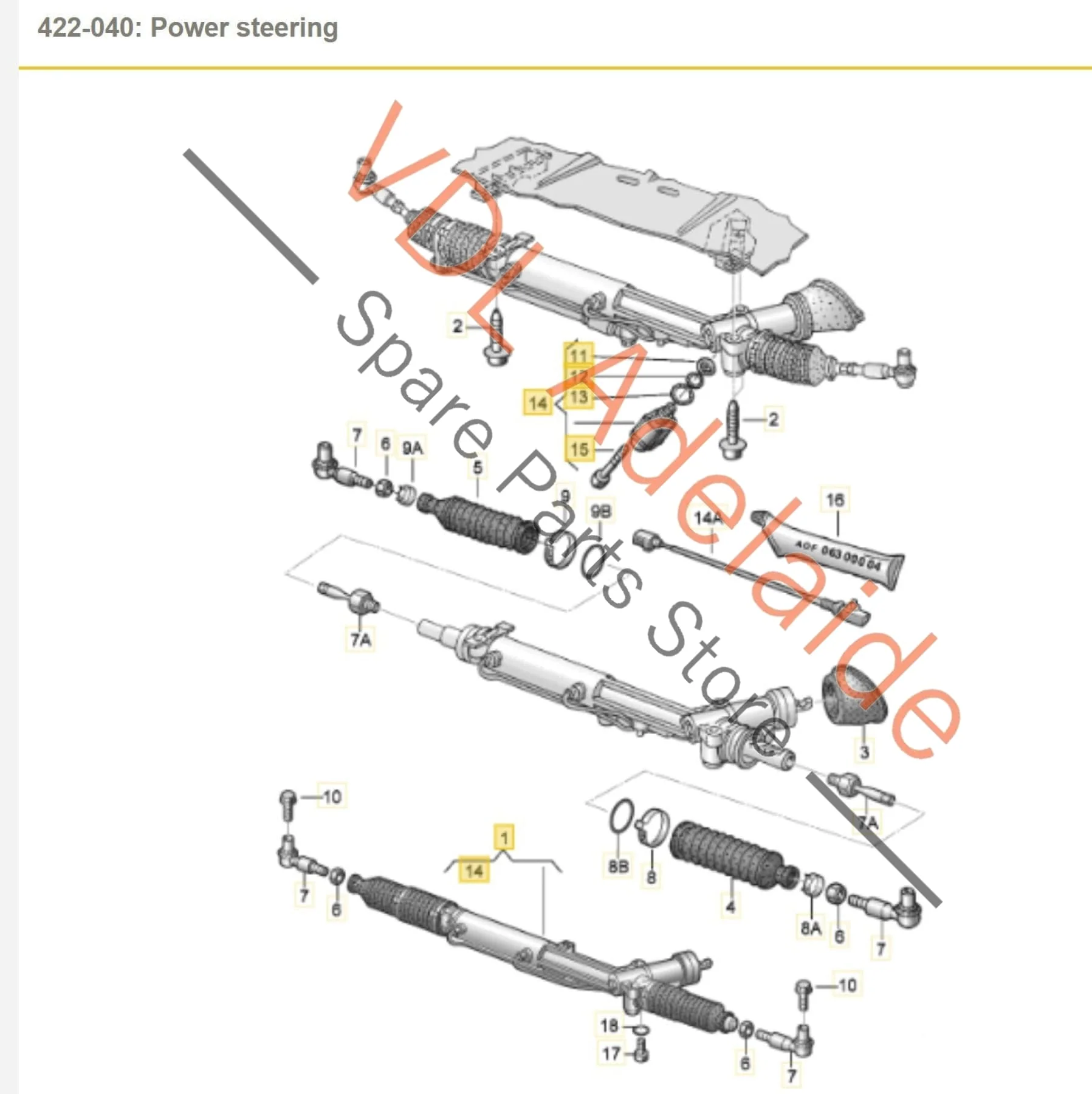 Audi A8 S8 D3 4E Power Steering Rack 4E2422052D Suit  RHD models - Image 2