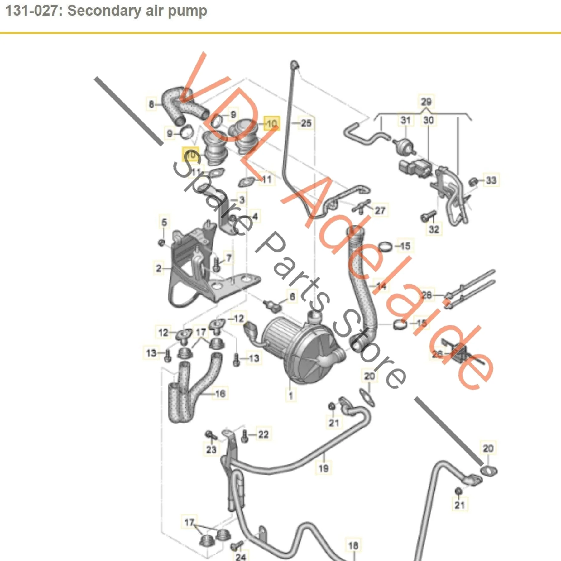 Audi S8 D3 V10 Air Smog Pipe & Kombi Valve Set 079131101AR 07L133818D - Image 2