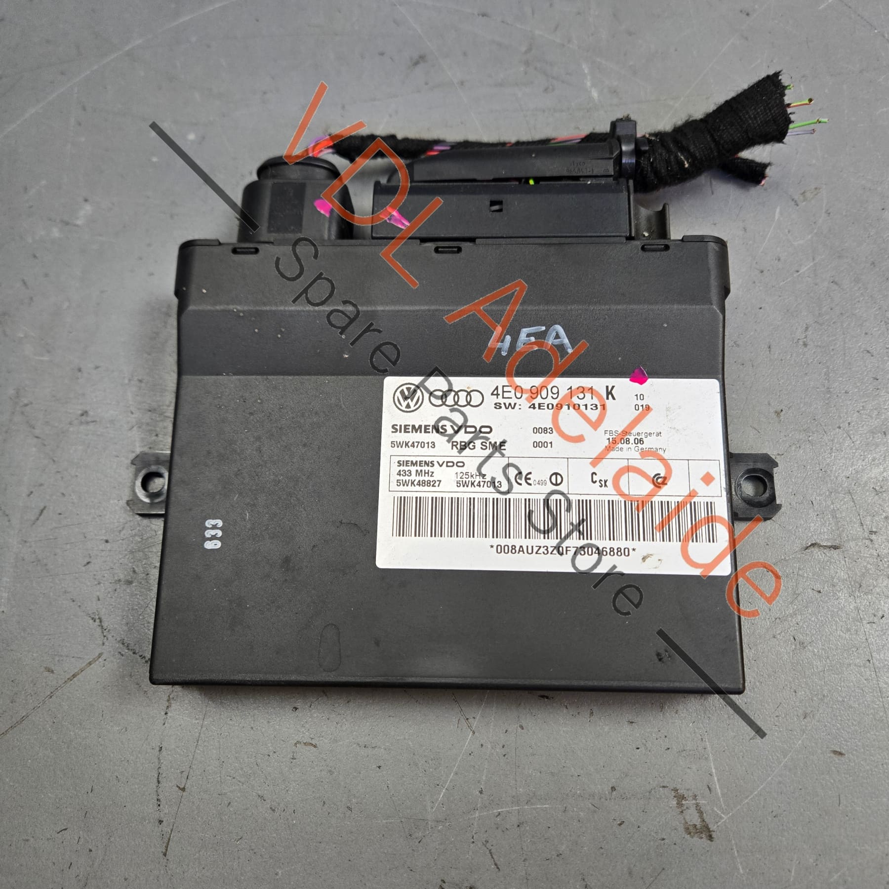 Audi A8 S8 D3 BCM Keyless Go Start Access Authorisation Control Module 4E0909131K 4E0907181A