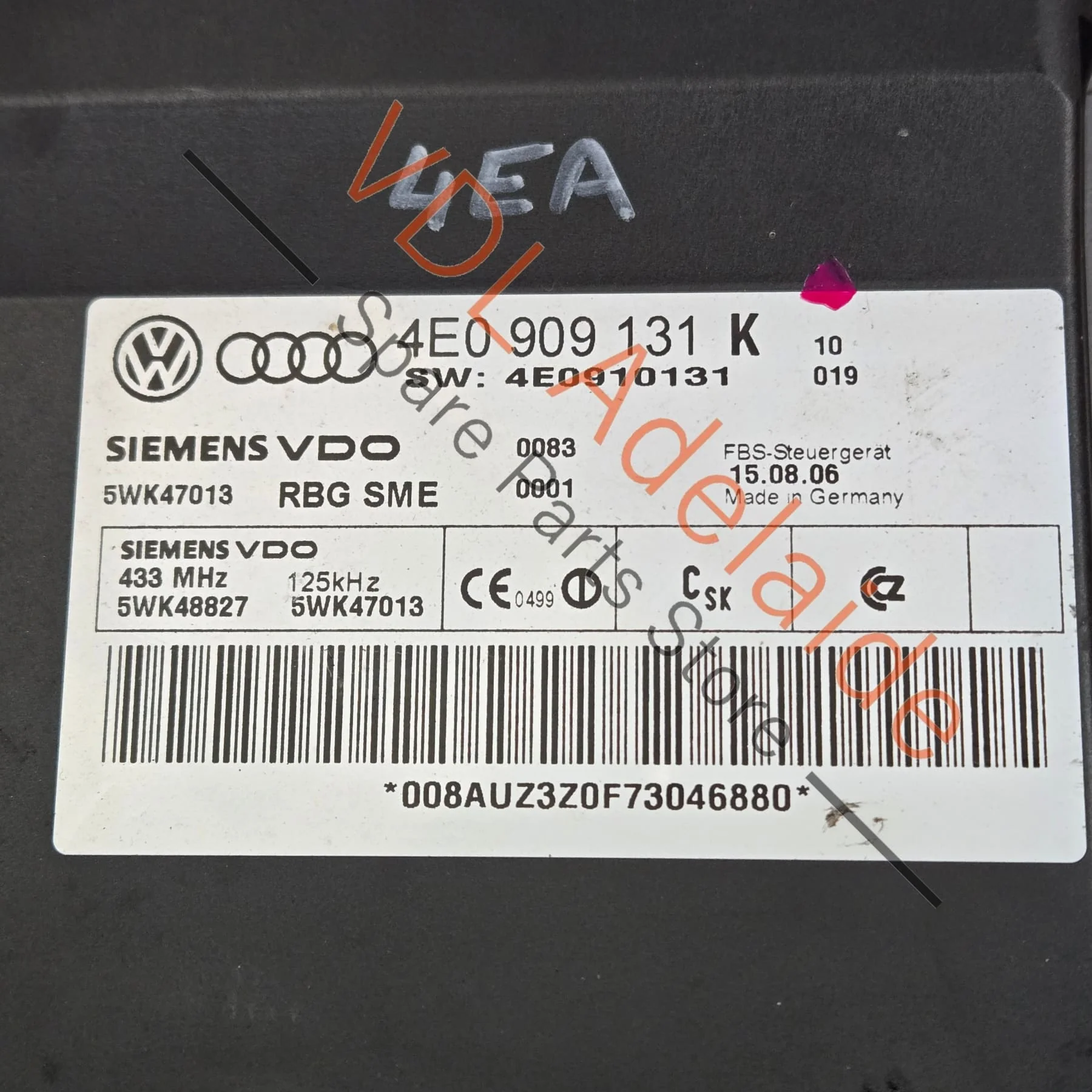 Audi A8 S8 D3 BCM Keyless Go Start Access Authorisation Control Module 4E0909131K 4E0907181A - Image 2