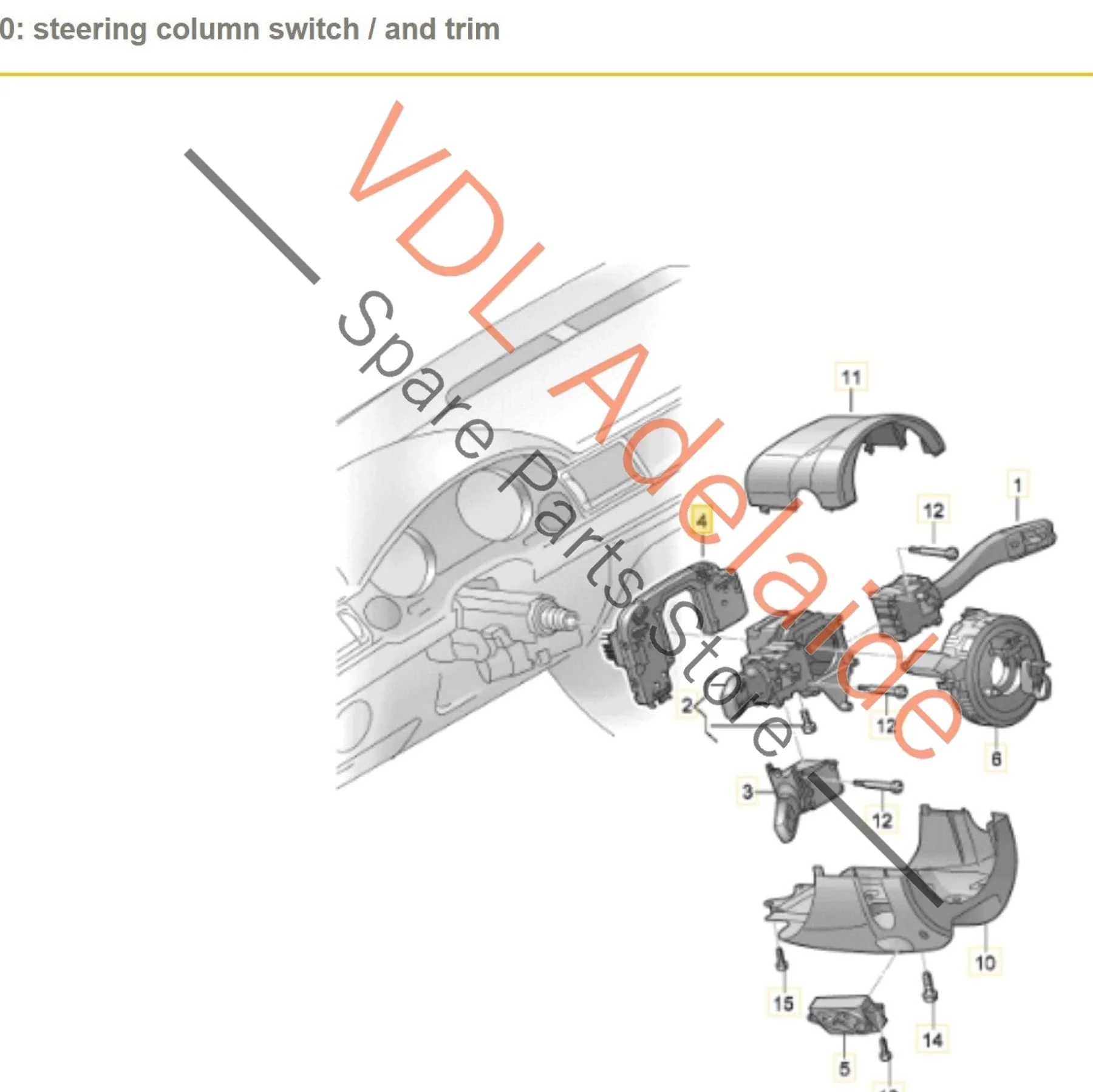 Audi A8 S8 D3 4E Electronic Steering Combination Switch Control Module 4E0953549A - Image 2