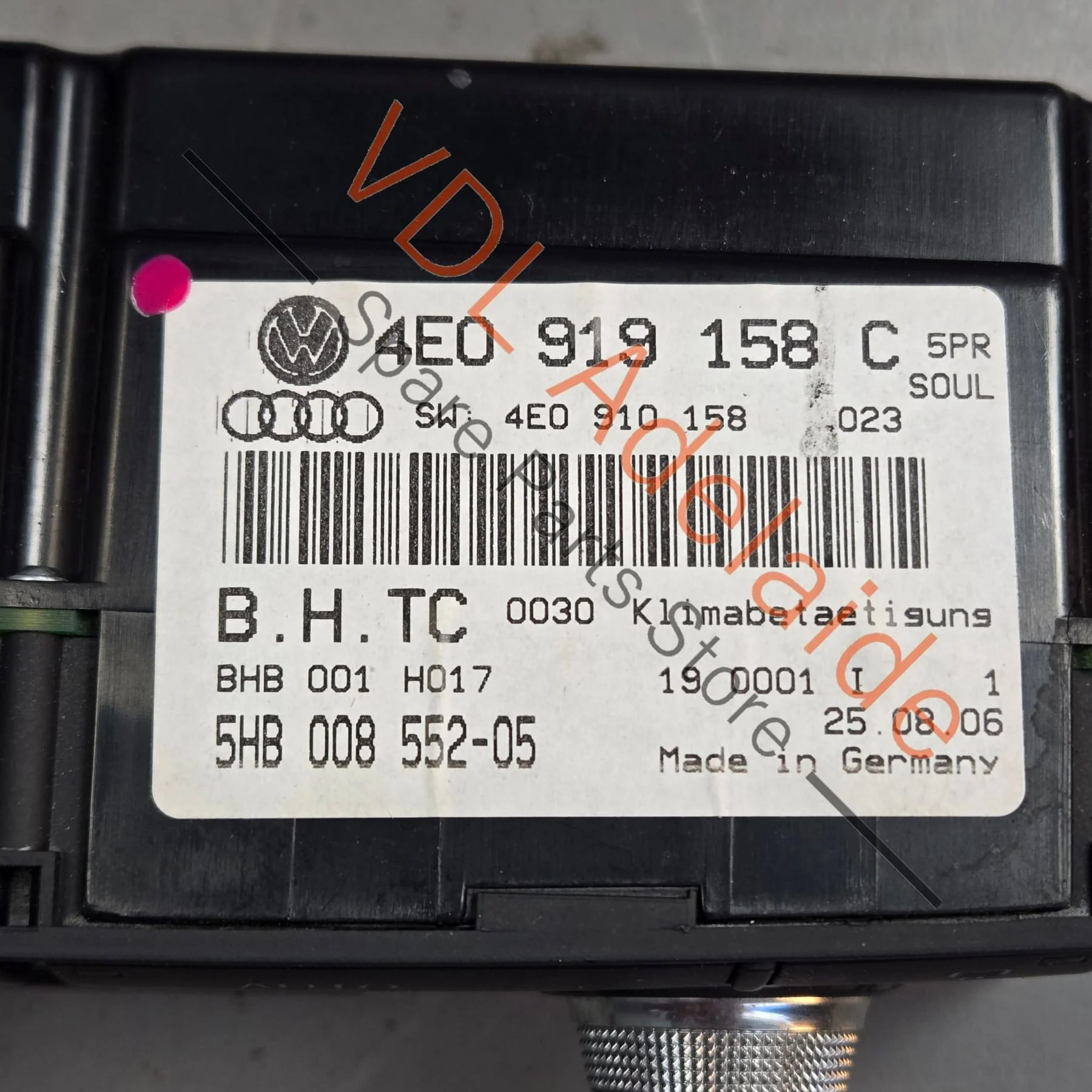 Audi A8 D3 4E Rear Air Conditioning Climate Heater Switch 4E0919158C 5PR - Image 3
