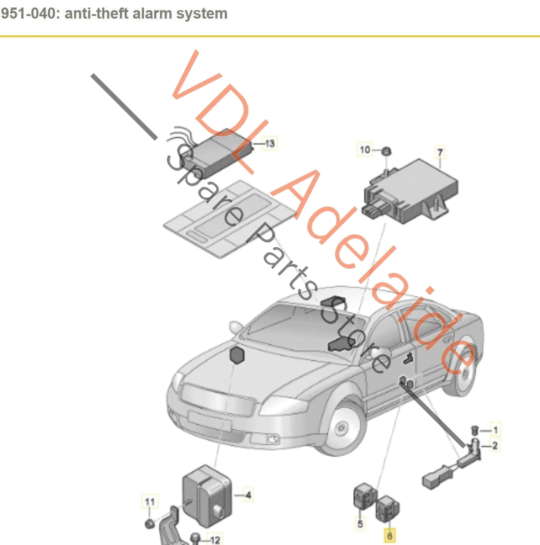 Audi A8 D3 Door Button Switch for Tow Away Anti Theft Protection 4E0962109 - Image 2