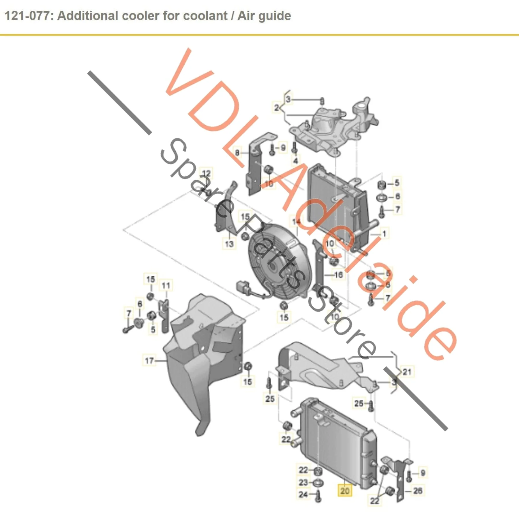 Audi S8 Additional Radiator for Coolant 4E0121212F - Image 2