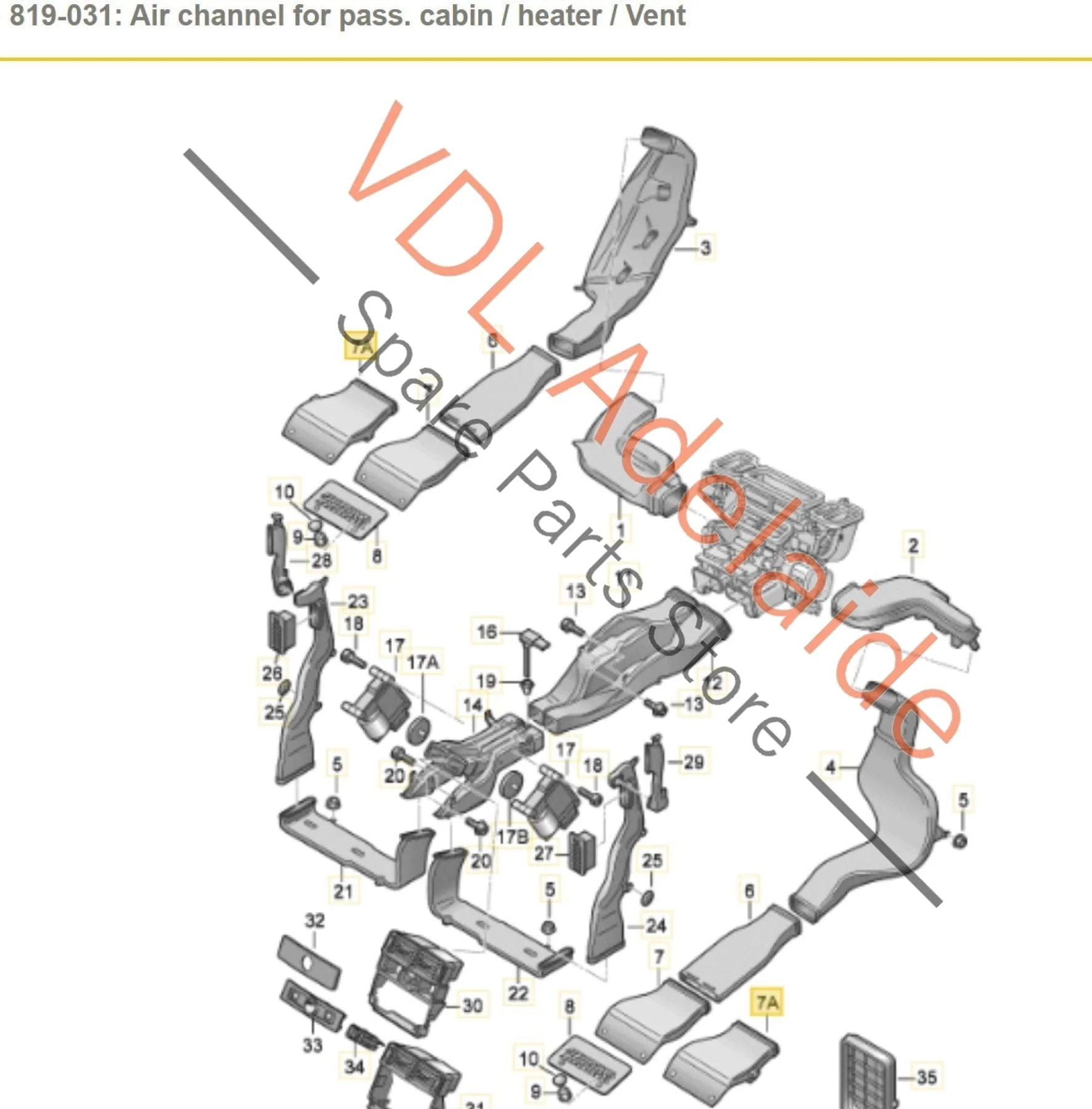 Audi A8 Floor Mounted Heater Booster Vent with Internal Heating Element 4E0819014A Right - Image 2