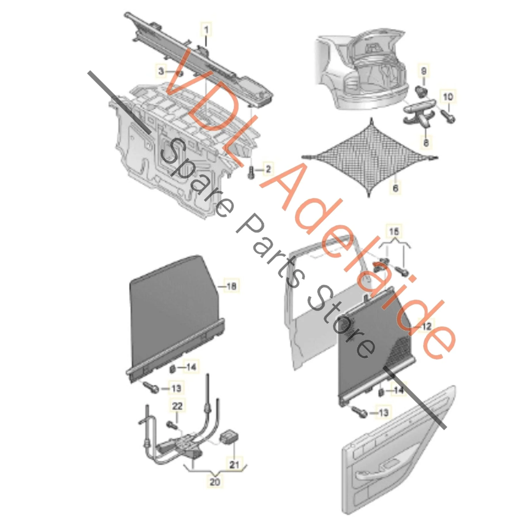 Audi A8 Rear Left Electric Sun Blind Shade with drive motor assy 4E0861333G 4E0861977B - Image 2