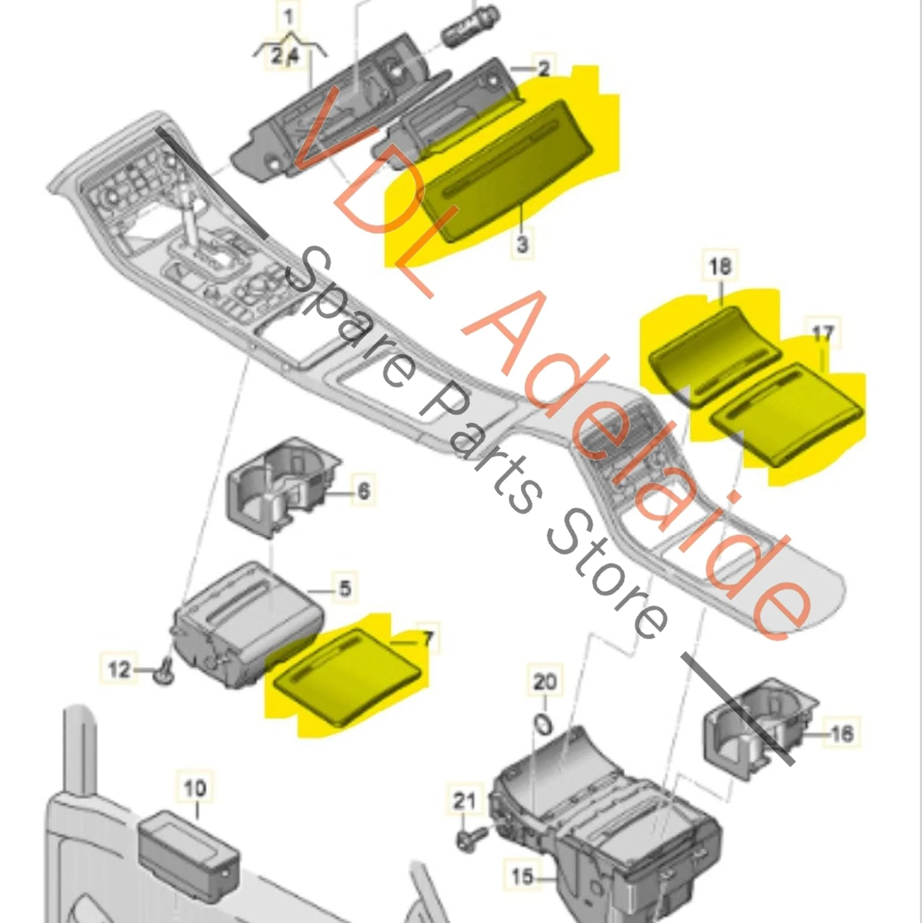 Audi A8 Interior Wood Grain Doors & Dashboard Grey Birch for RHD models - Image 4