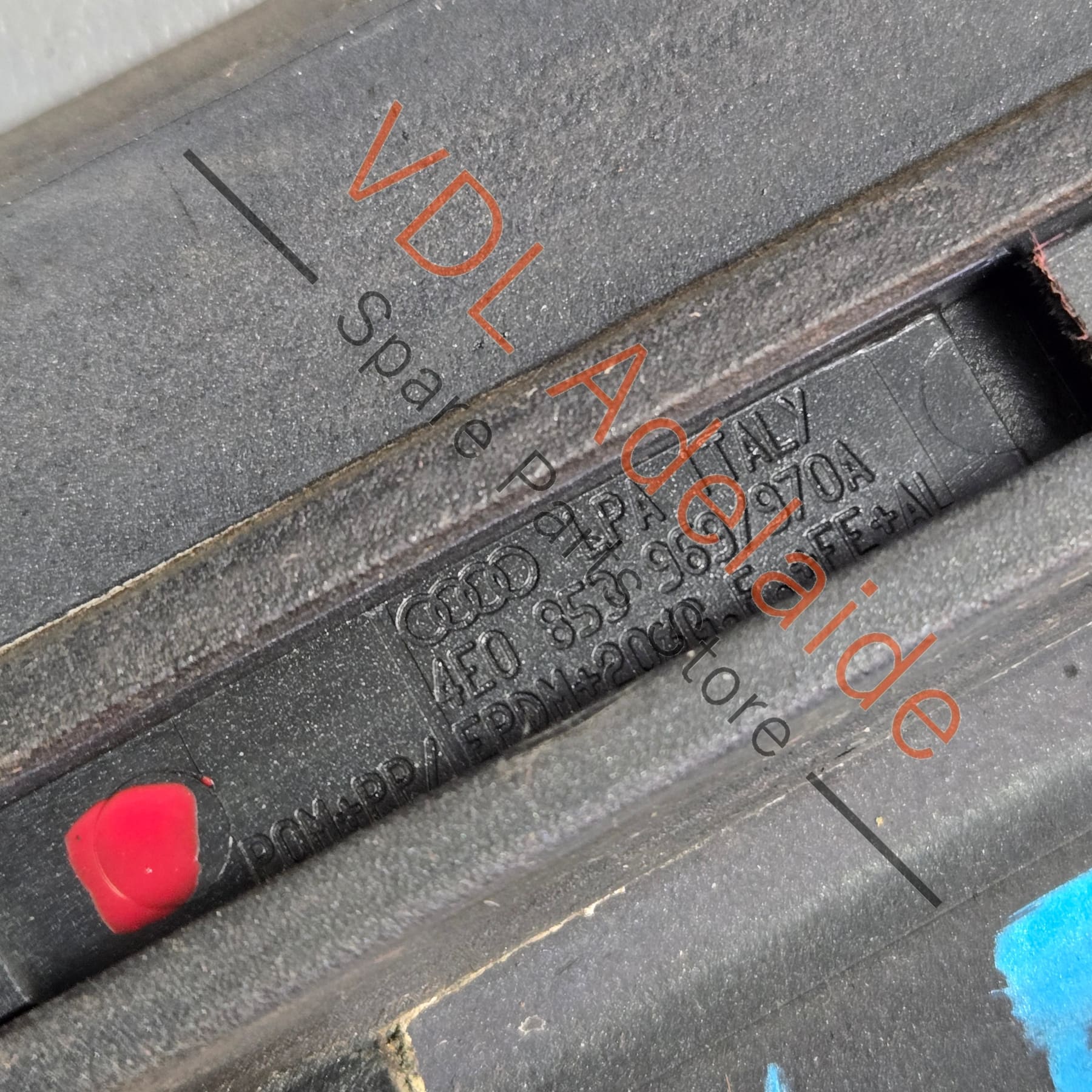 Audi A8 S8 Rear Right Lower Exterior Door Trim Moulding Plastic 4E0853970C - Image 7