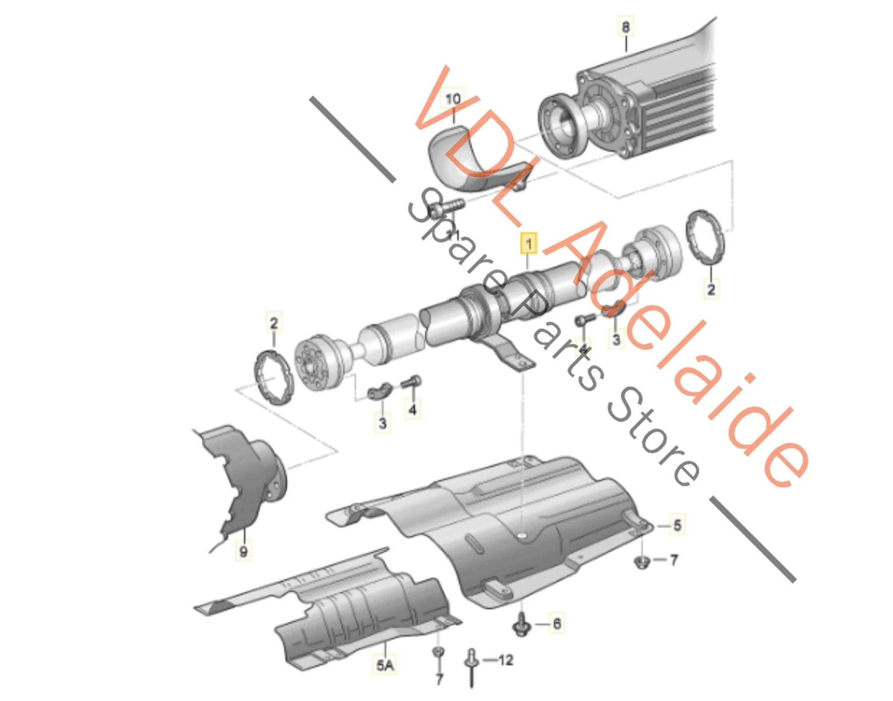 Audi A8 S8 D3 4E Cardan Propeller Tail Shaft 4E0521101K - Image 2