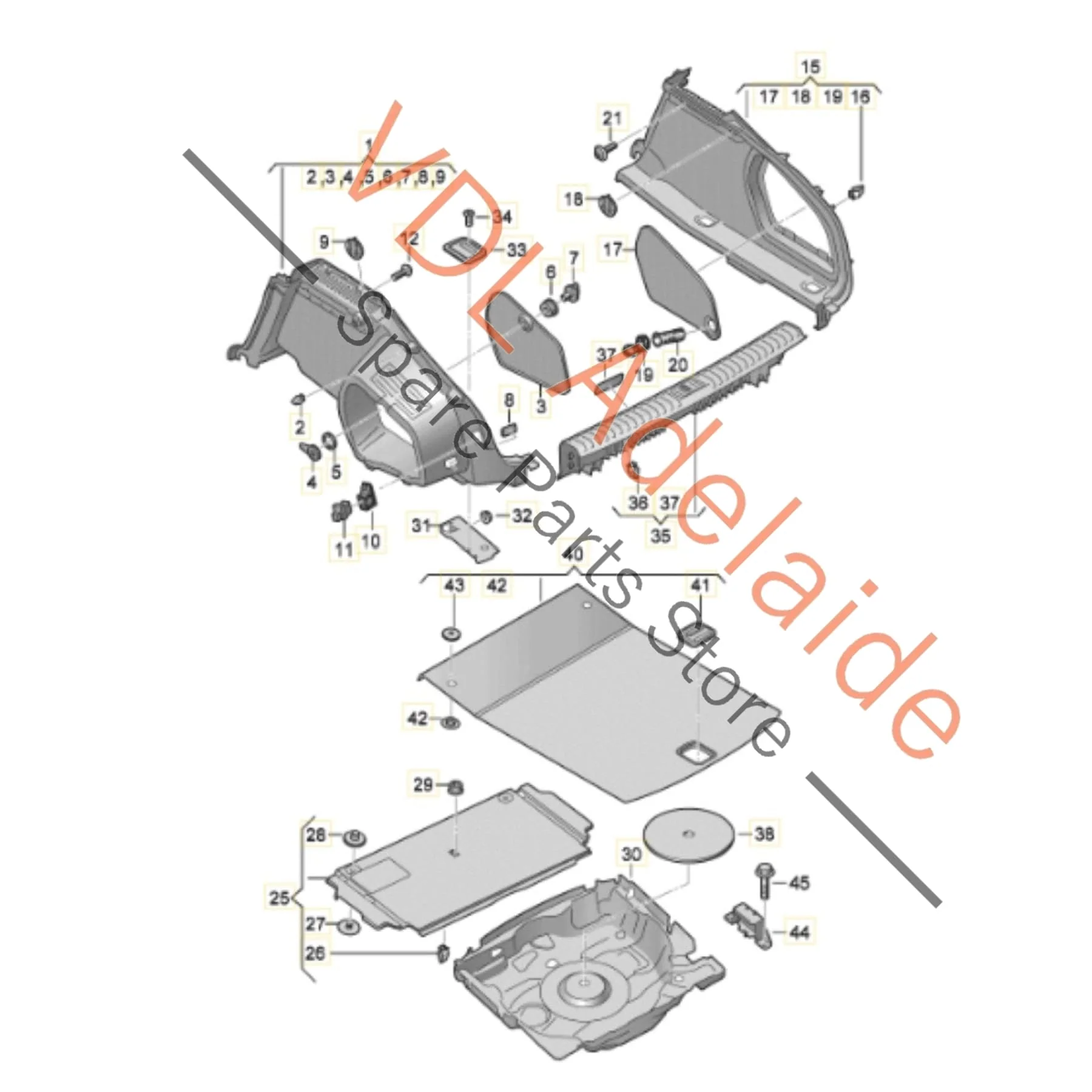 Audi A7 S7 RS7 Rear Boot Floor Spare Wheel Lid Cover Trim 4K8863463 QA5 - Image 2
