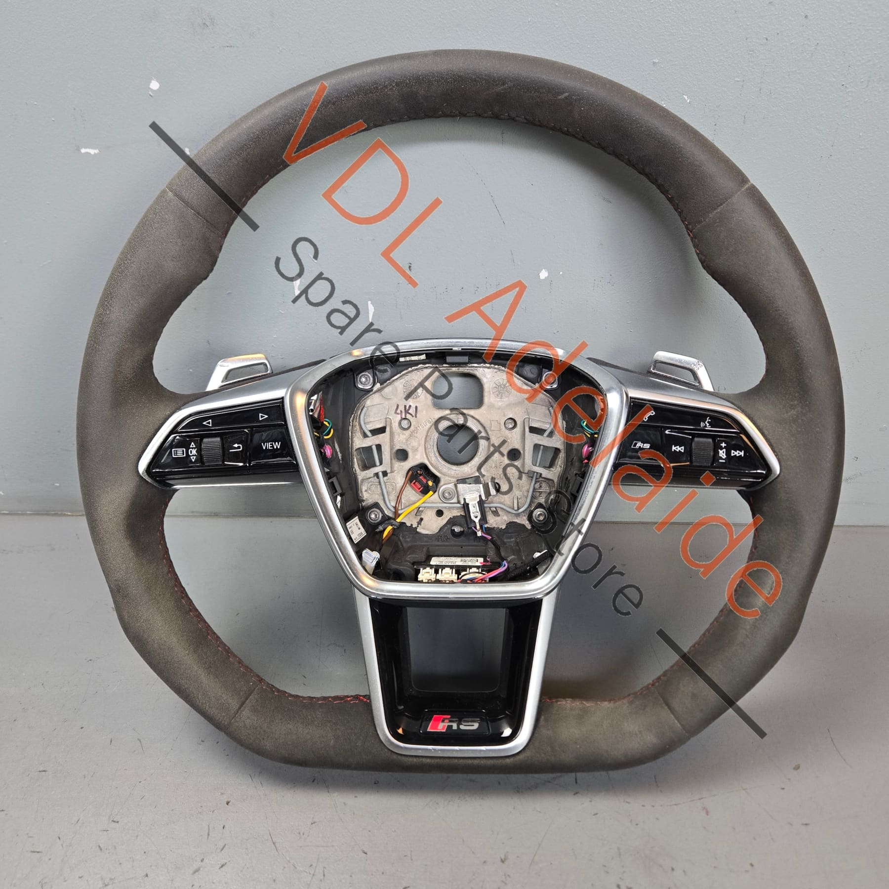 Audi RS6 RS7 C8 Alcantara multifunction heated steering wheel with red stitching 4K0419091BPTPE