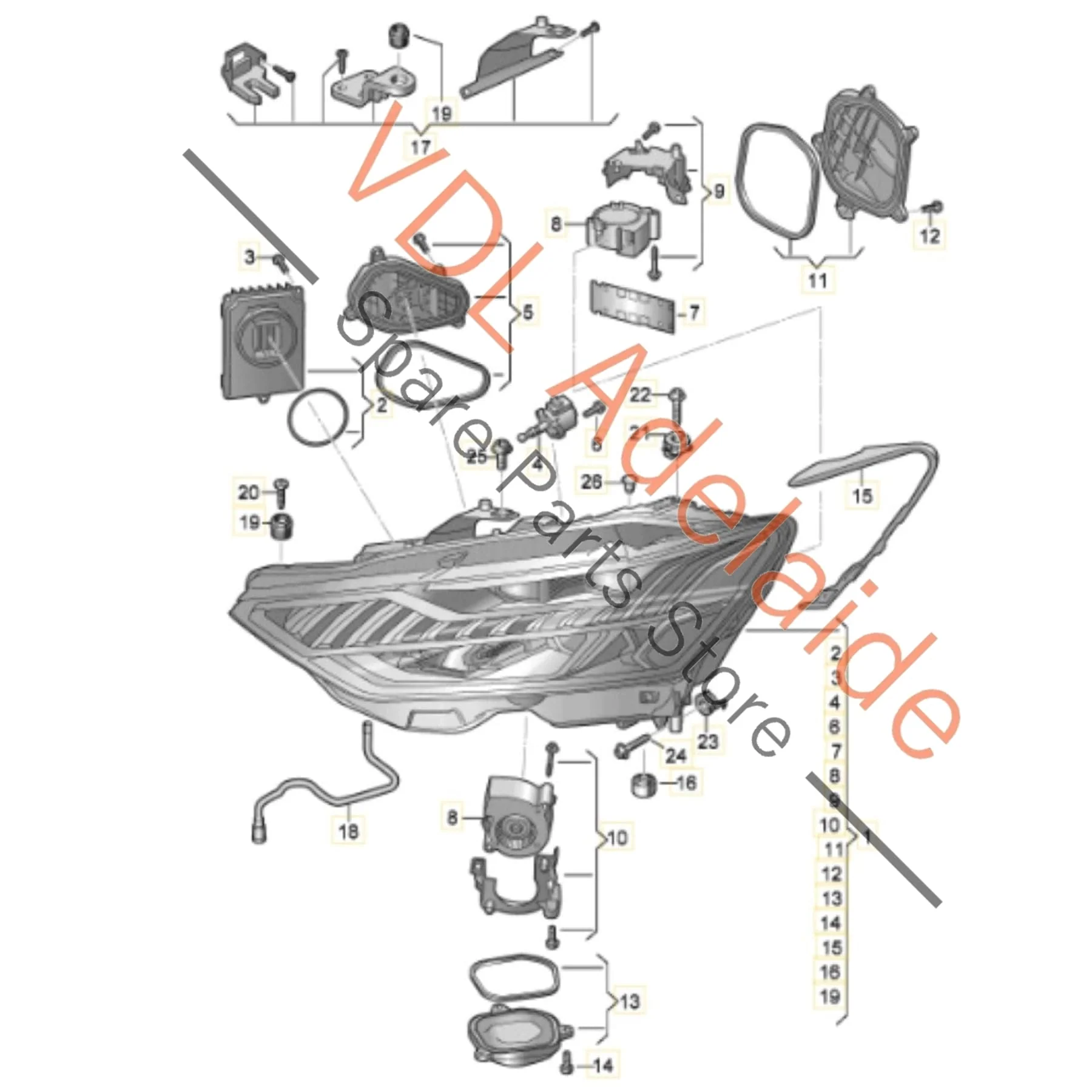Audi RS7 C8 4K Right Side LED Headlight with Laser Main Beam 4K8941086D for RHD models - Image 2