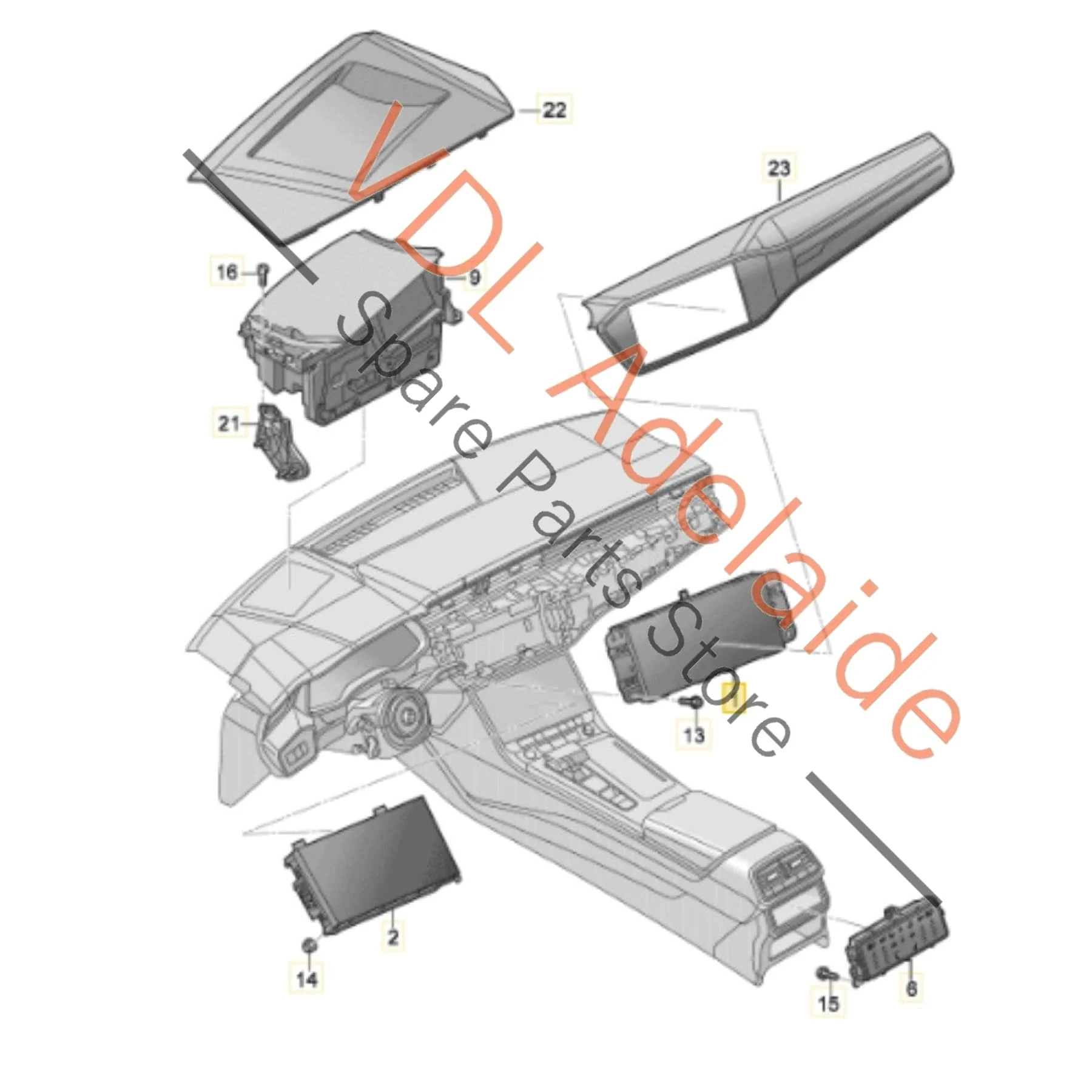 Audi 4K C8 RS7 A7 RS6 S6 10.1in Upper Centre Display Screen with soft touch 4K0919605M - Image 2