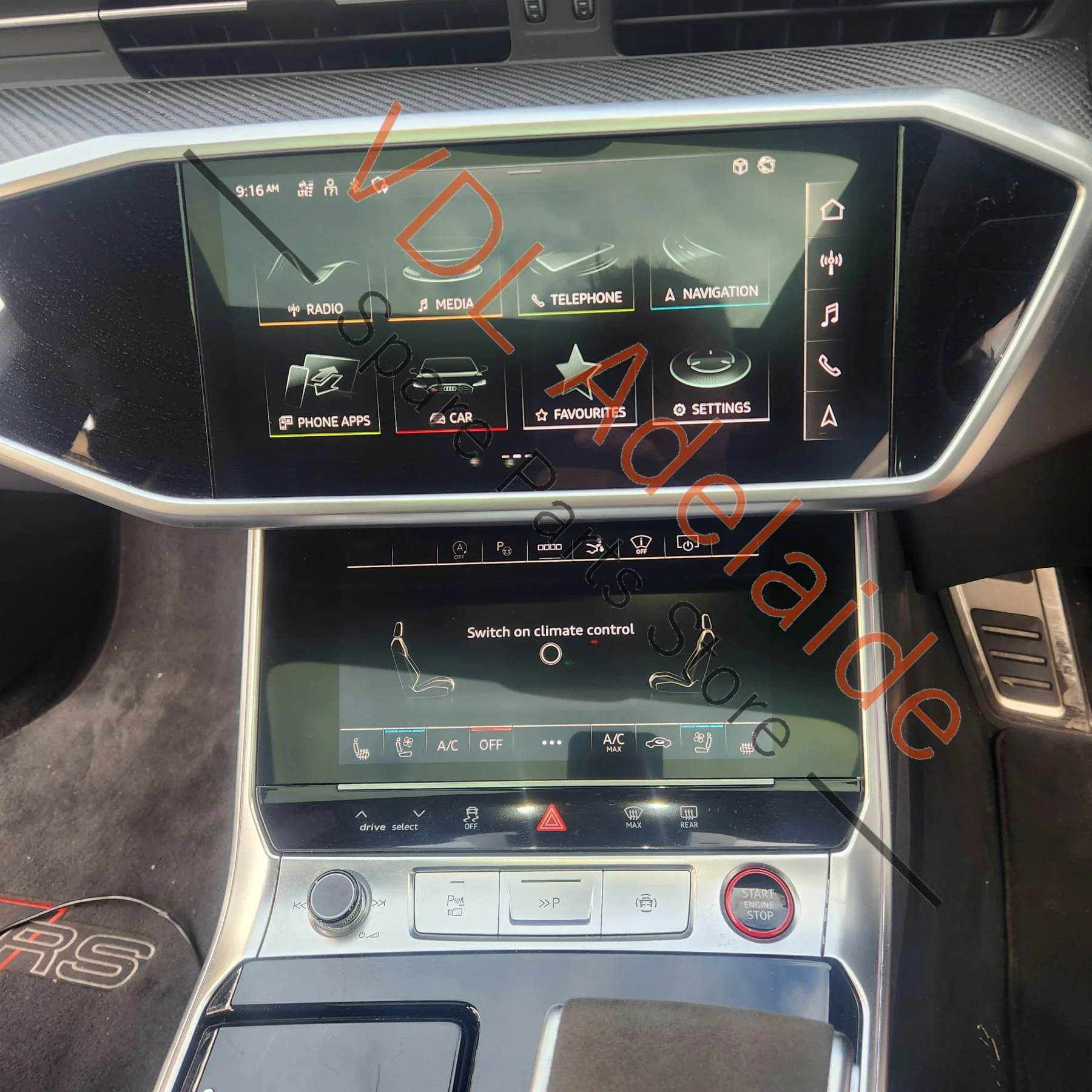 Audi 4K C8 RS7 A7 RS6 S6 10.1in Upper Centre Display Screen with soft touch 4K0919605M - Image 3