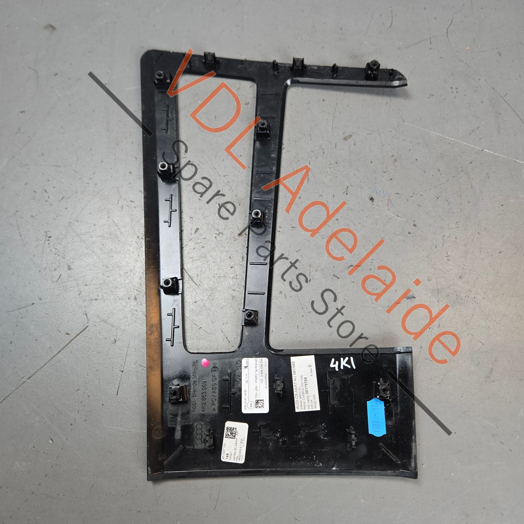 Audi A6 A7 RS6 RS7 Gloss Black Centre Console Trim 4K2863969M V58 - Image 3