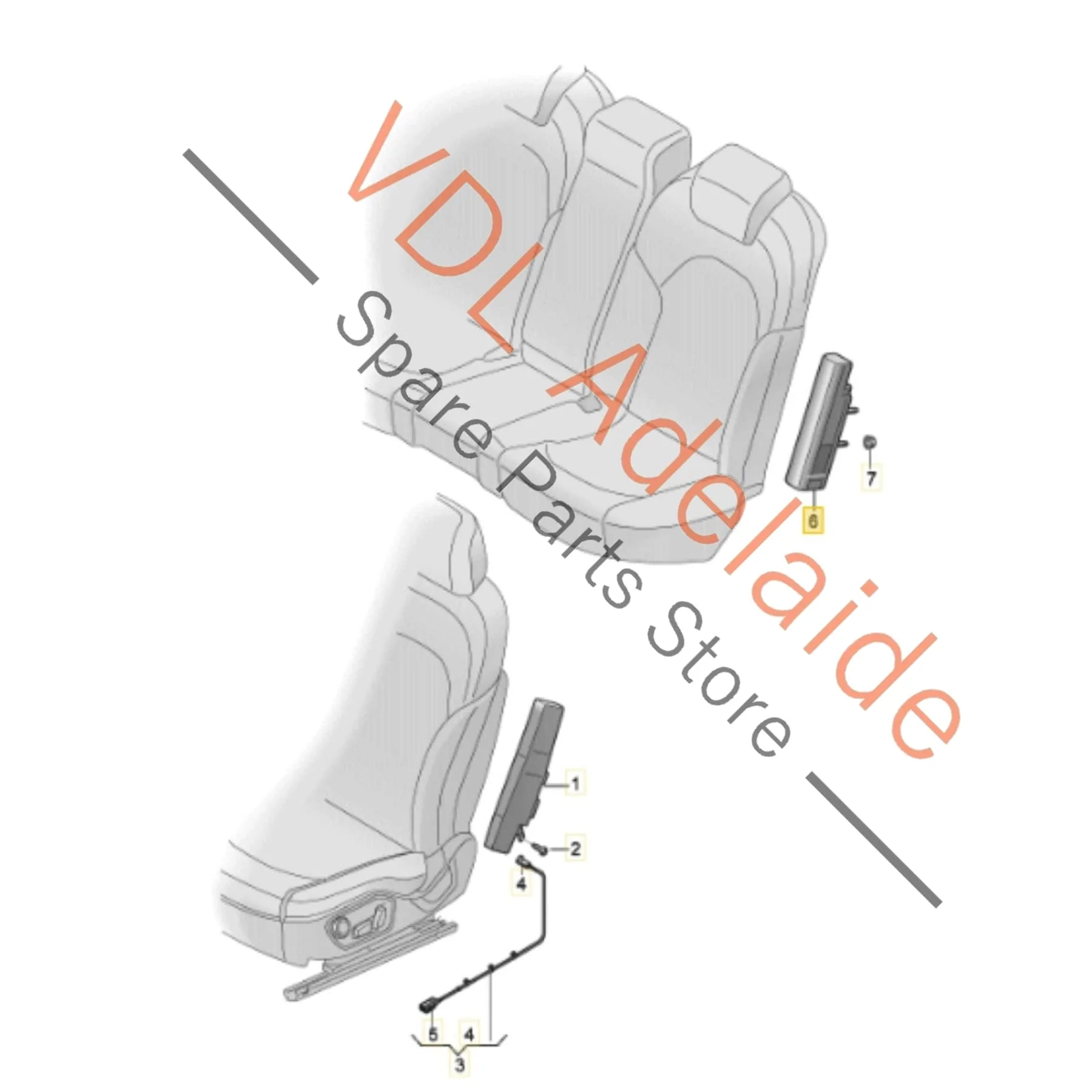 Audi A7 S7 RS7 Right Rear Seat Airbag 4K0880442J 4K0880442H - Image 2