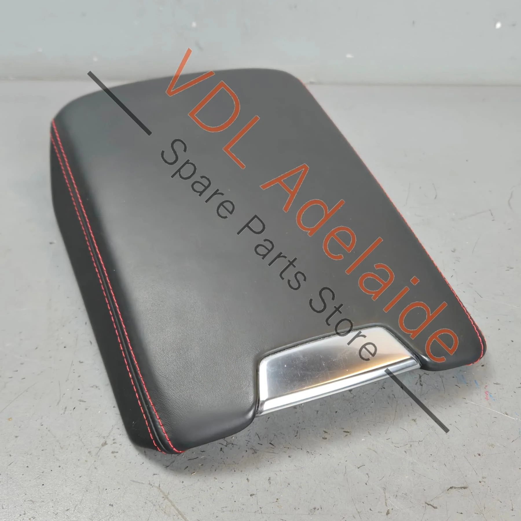Audi RS7 Centre Armrest Arm Rest for Driver Black Leather Red Stitch 4K0864207K THC