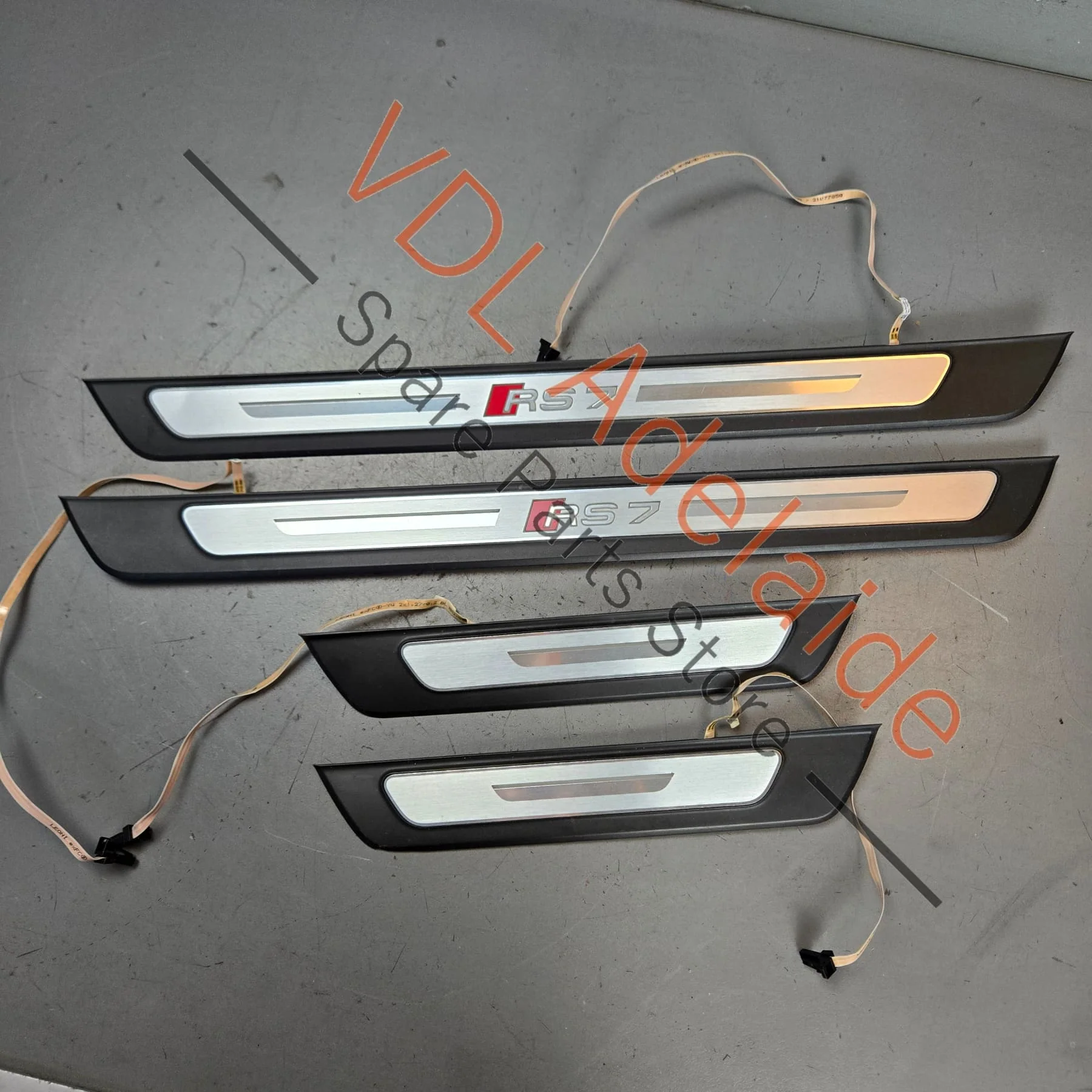 Audi RS7 Set of Illuminated Sill Panel Trims Light Fibre - Image 4