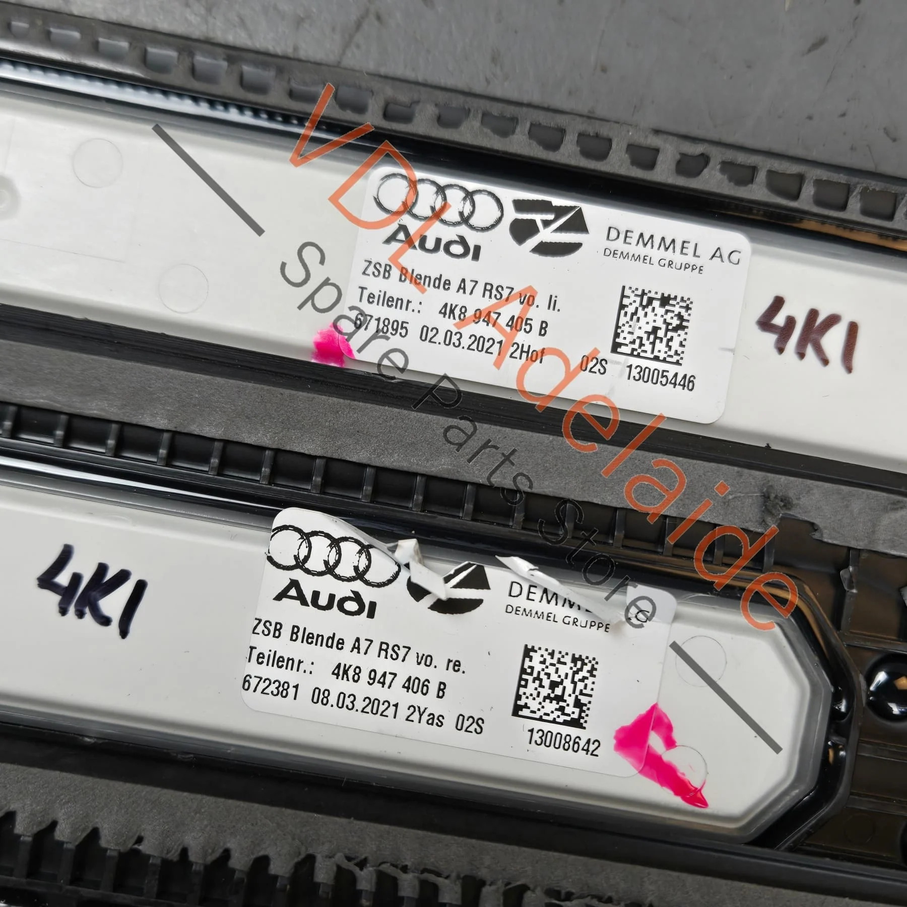 Audi RS7 Set of Illuminated Sill Panel Trims Light Fibre - Image 8
