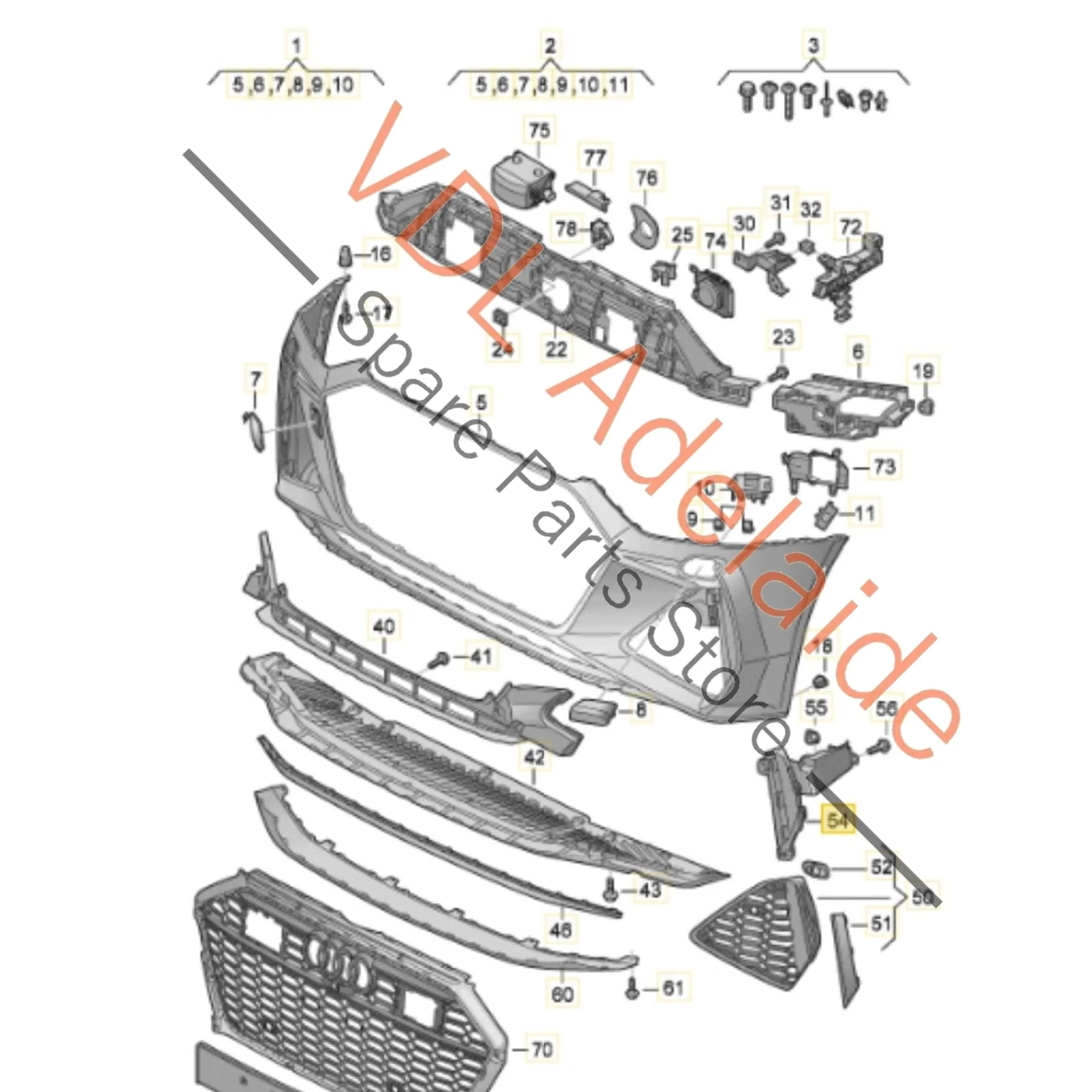 Audi RS7 Front Bumper Guide Bracket Right 4K8121464A - Image 2