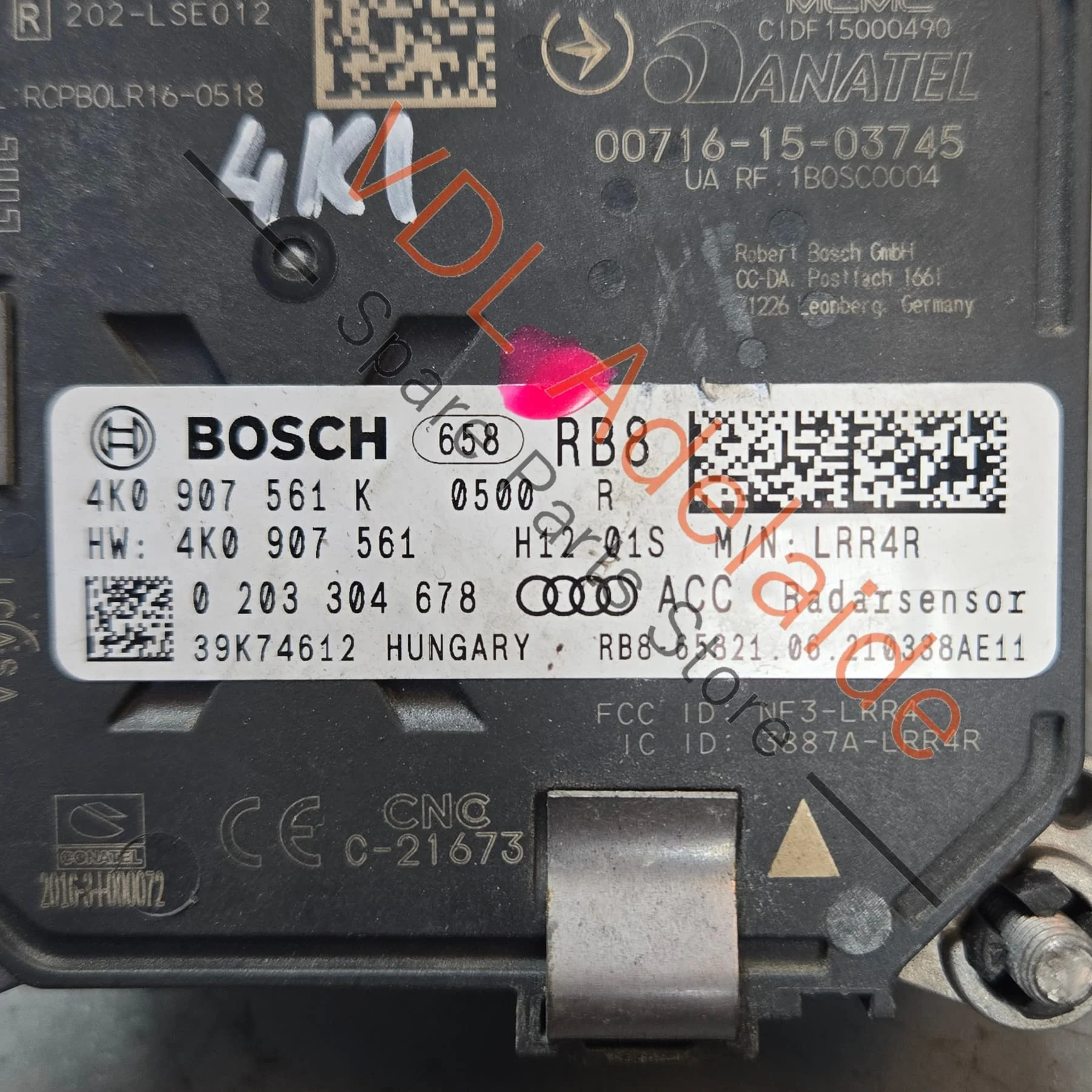 Audi RS7 Front Radar Sensor for Automatic Cruise Control 4K0907561P - Image 4