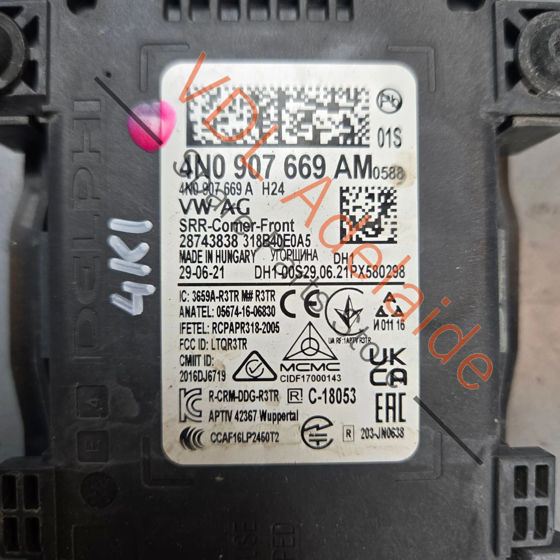 Audi A6 A7 Q8 Front Right Lane Change Assist Radar Sensor 4N0907669AM - Image 2