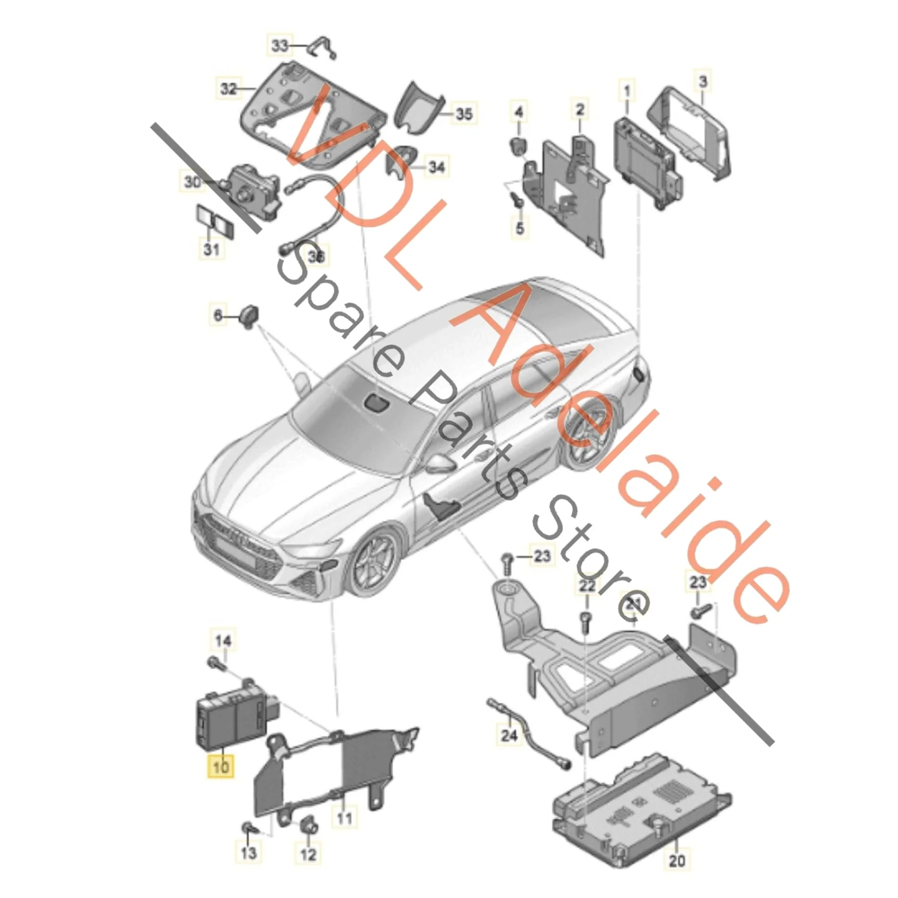 Audi A6 A7 Q8 Front Right Lane Change Assist Radar Sensor 4N0907669AM - Image 3