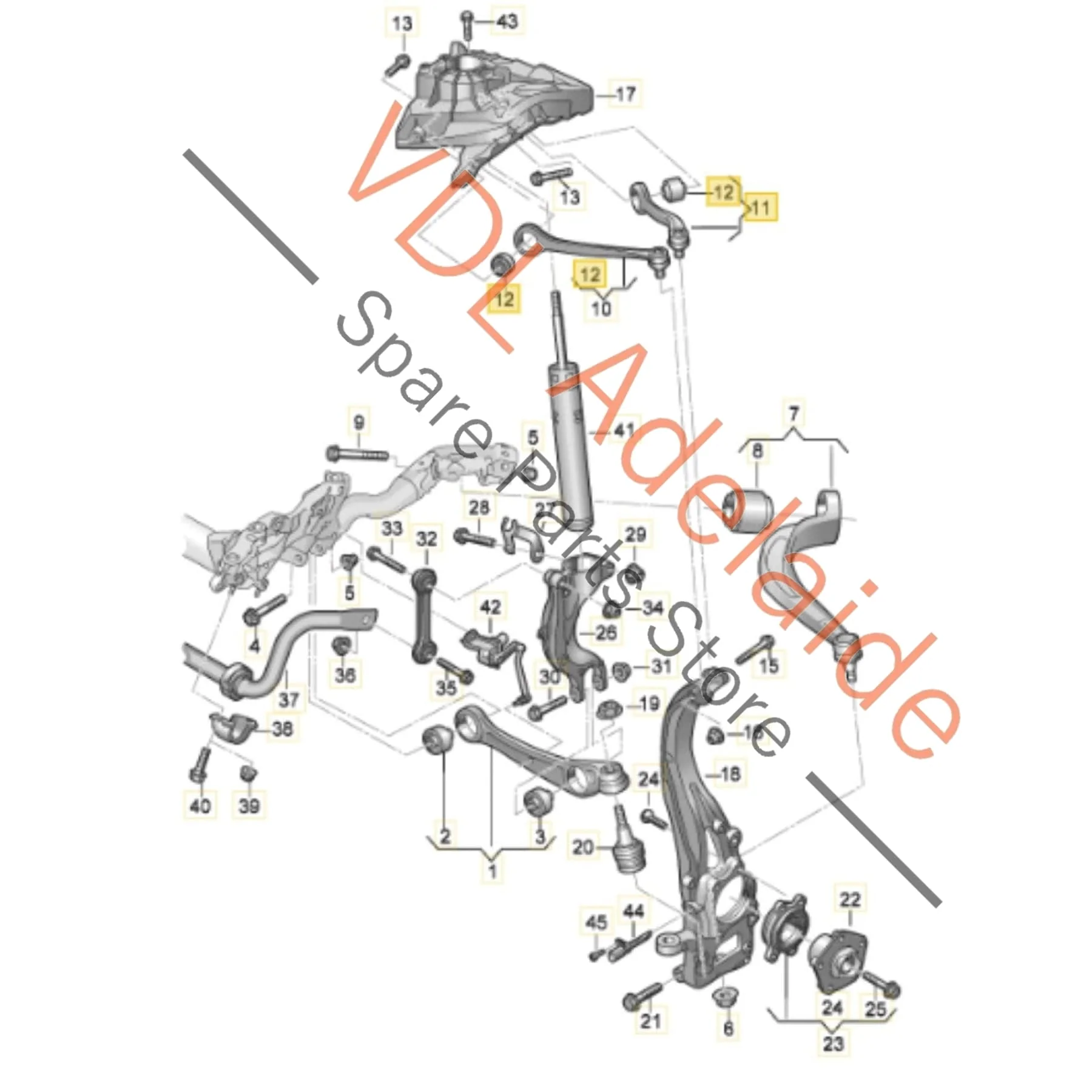 Audi Front Right Upper Control Arm Wishbone Suspension 4M0407510B 4M0407510C - Image 4