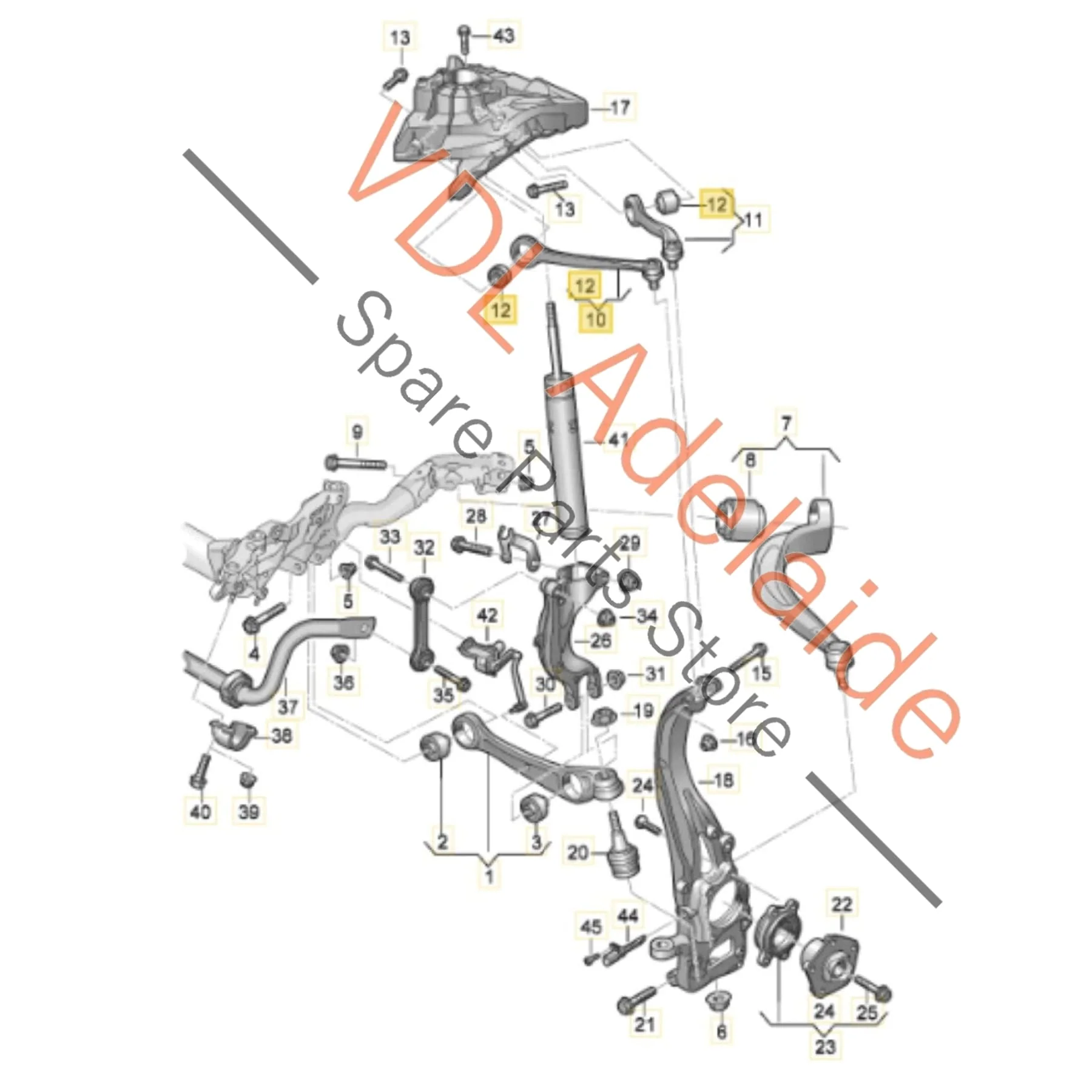 Audi Front Right Upper Control Arm Wishbone Suspension 4M0407506B 4M0407506C - Image 2