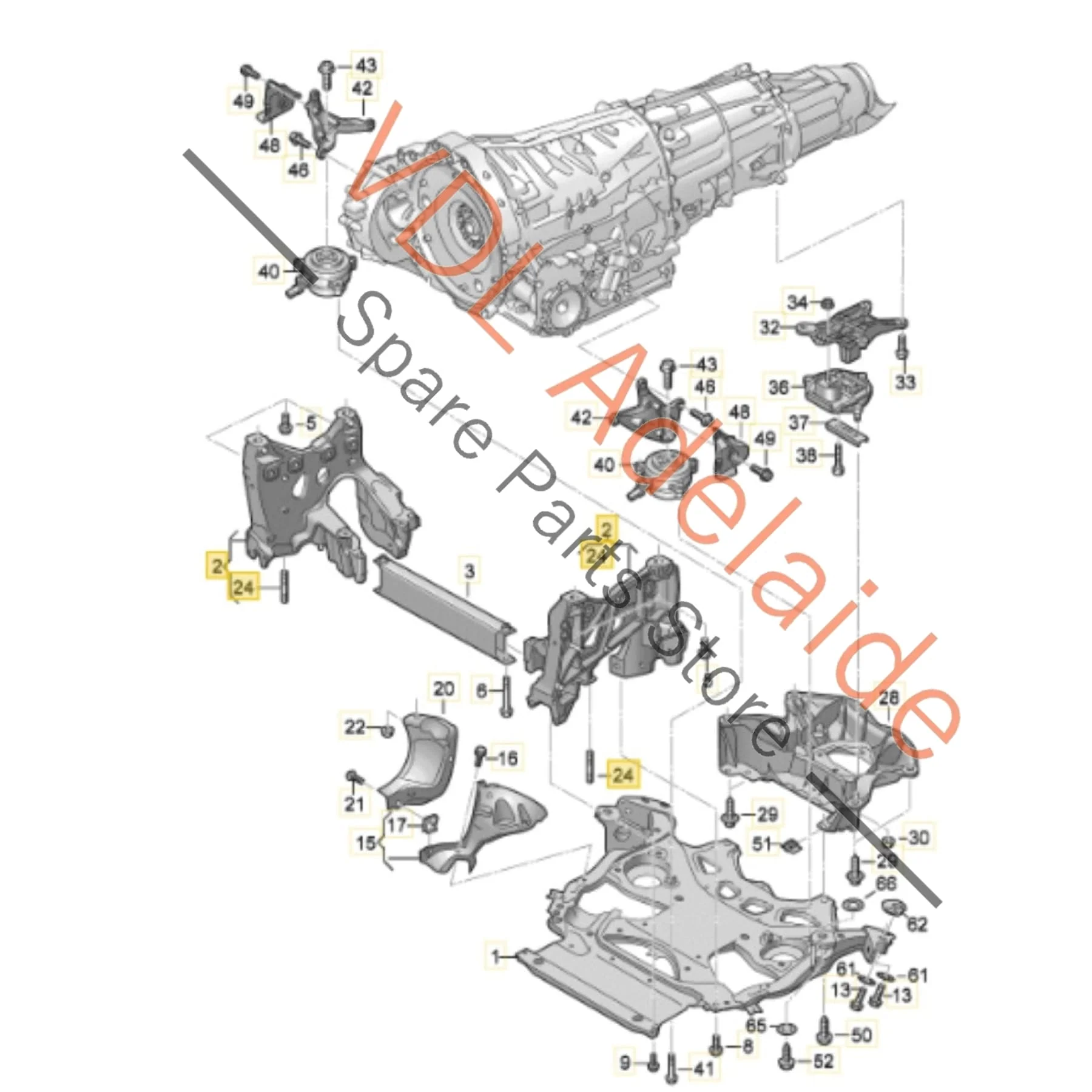 Audi RS6 RS7 Front Left Subframe Suspension Mount Bracket Console 4K0399295C - Image 2