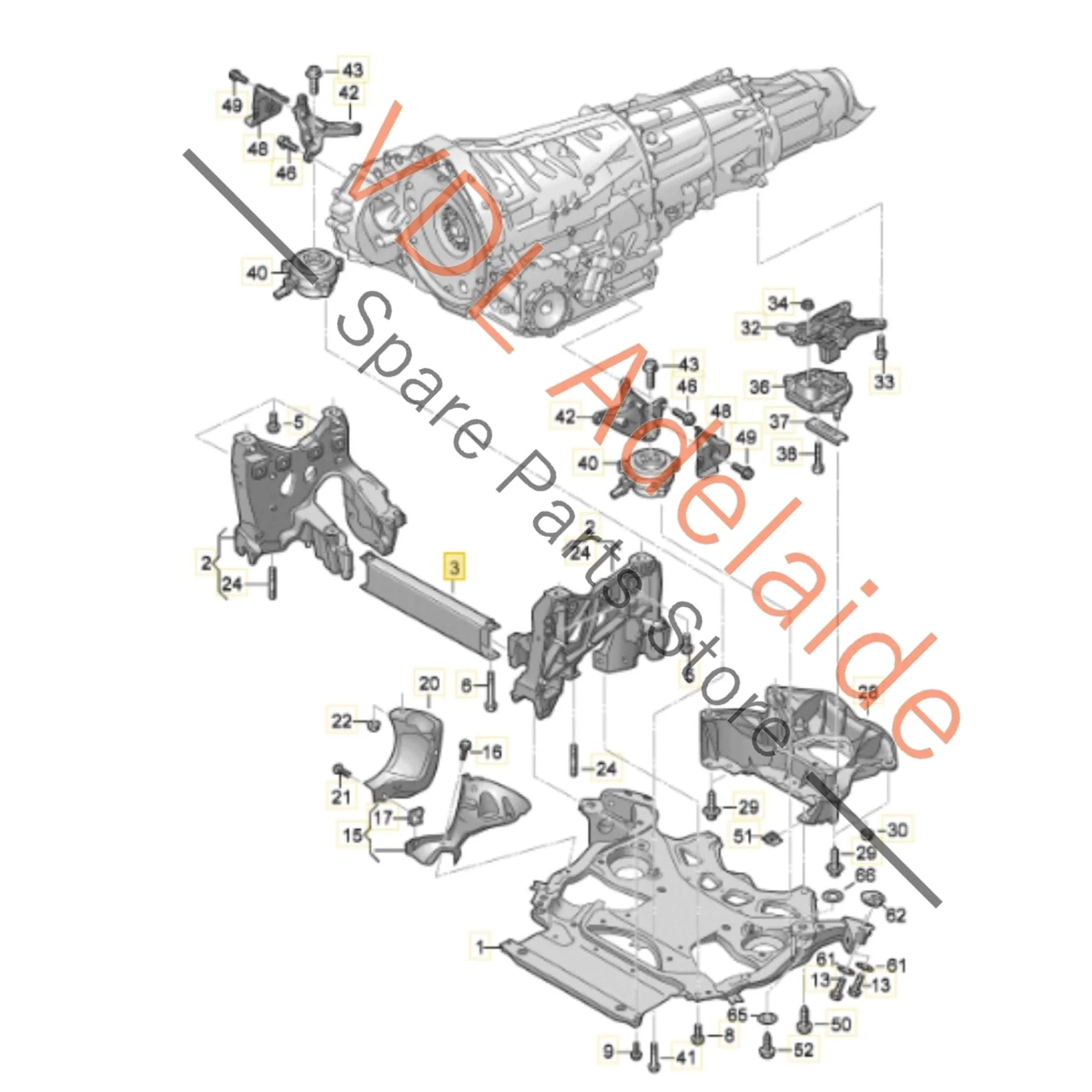 Audi RS6 RS7 Front Centre Cross Member Subframe Suspension Bracket Bar 4N0399251C - Image 2