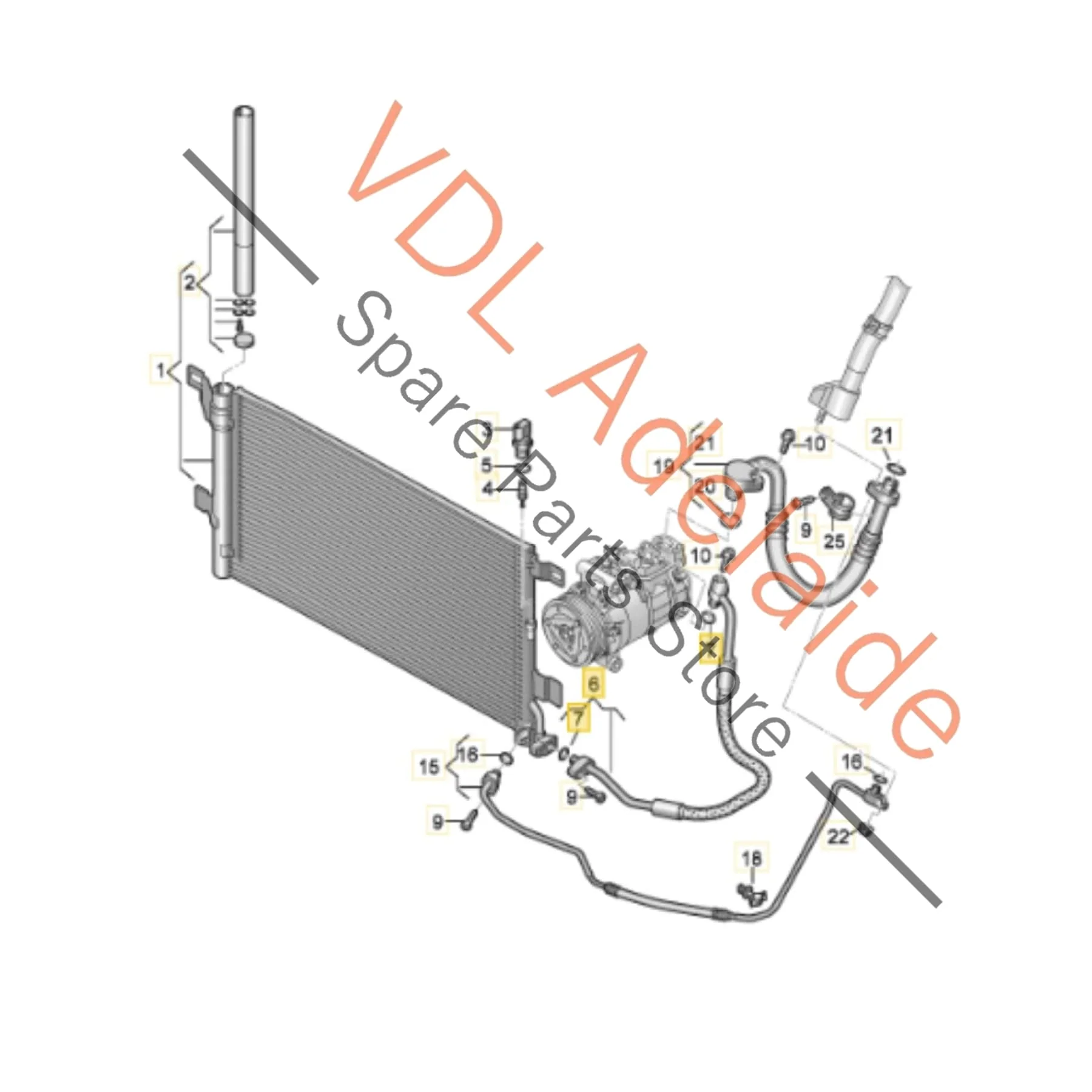 Audi RS6 RS7 AC Condenser Refrigerant Pipe Hose 4K0816721ER - Image 2