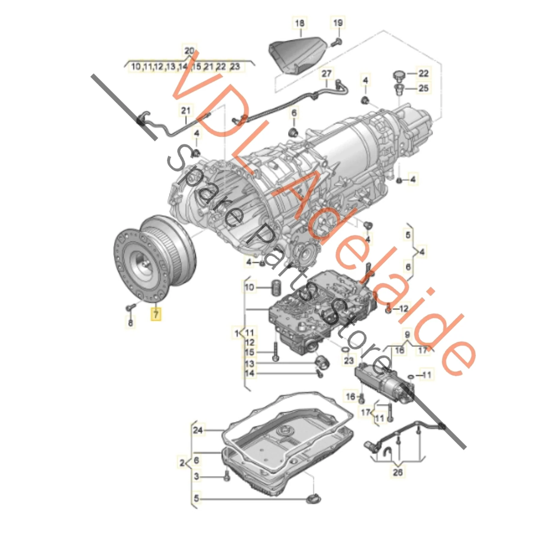 Audi RS6 RS7 0D7 Torque Converter for Transmission Gearbox 0D6323571C - Image 2