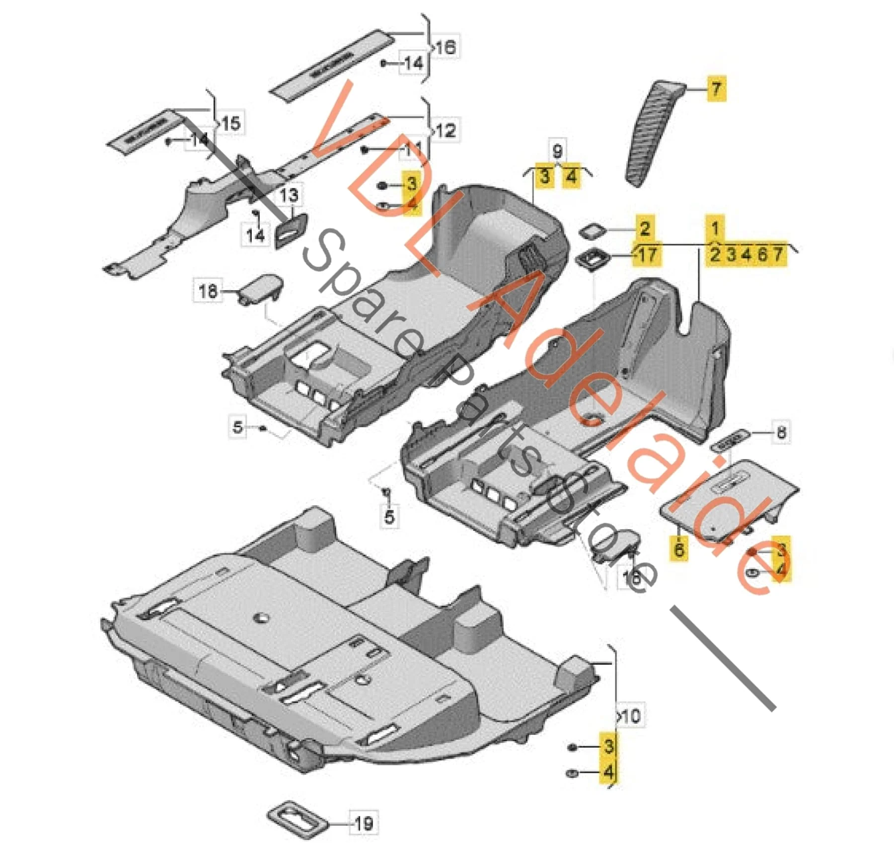 Bentley Bentayga Set of Floor Carpets Imperial Blue for RHD models 36C863704G V66 - Image 5