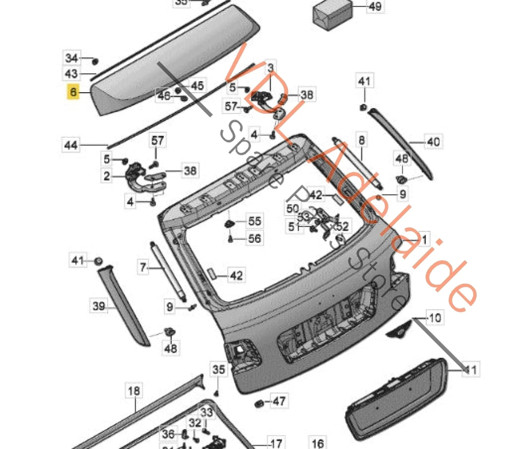 Bentley Bentayga 4V Rear Trunk Boot Spoiler 36A827933D - Image 2