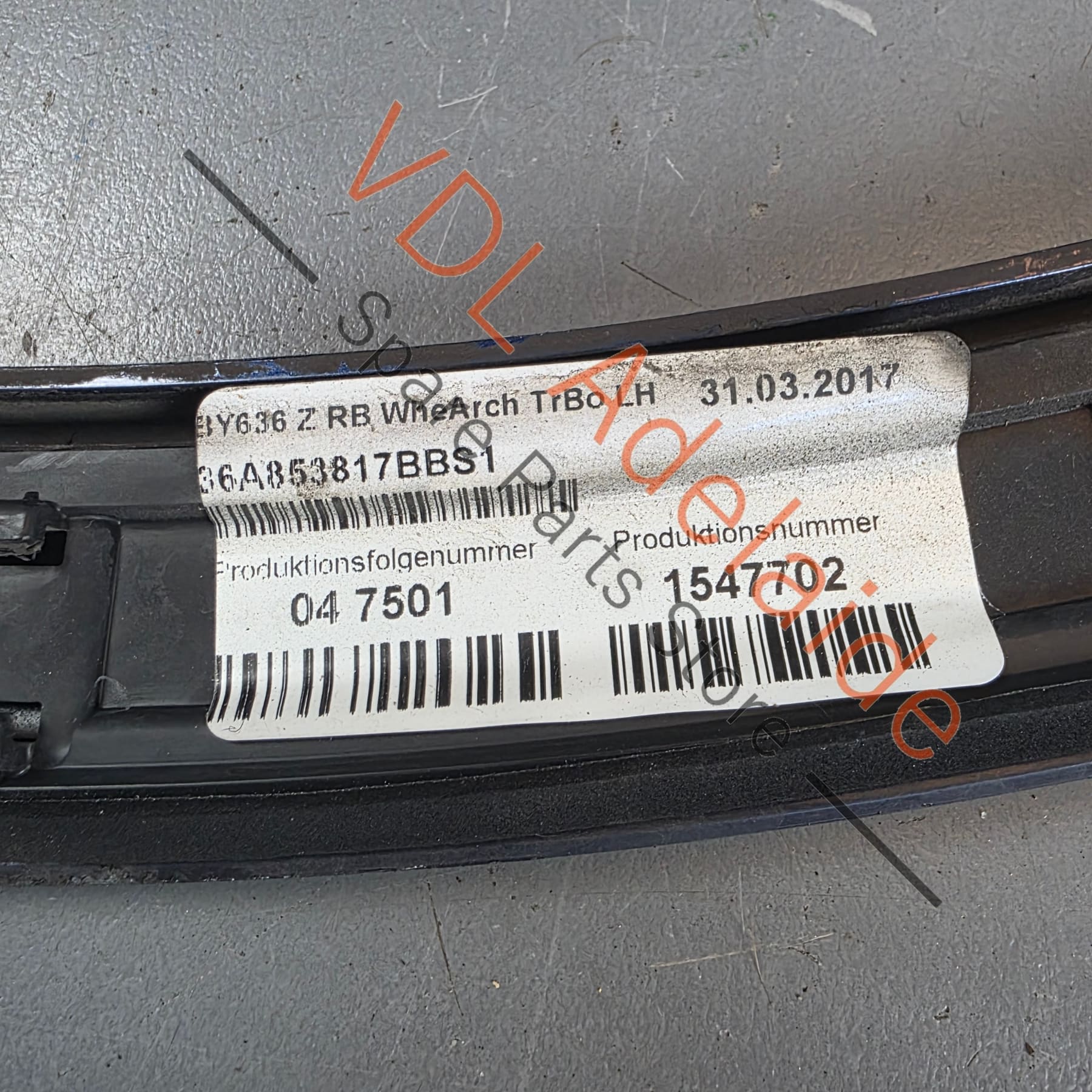 Bentley Bentayga 4V Left Rear Wheel Arch Flare Trim Molding 36A853817 - Image 4