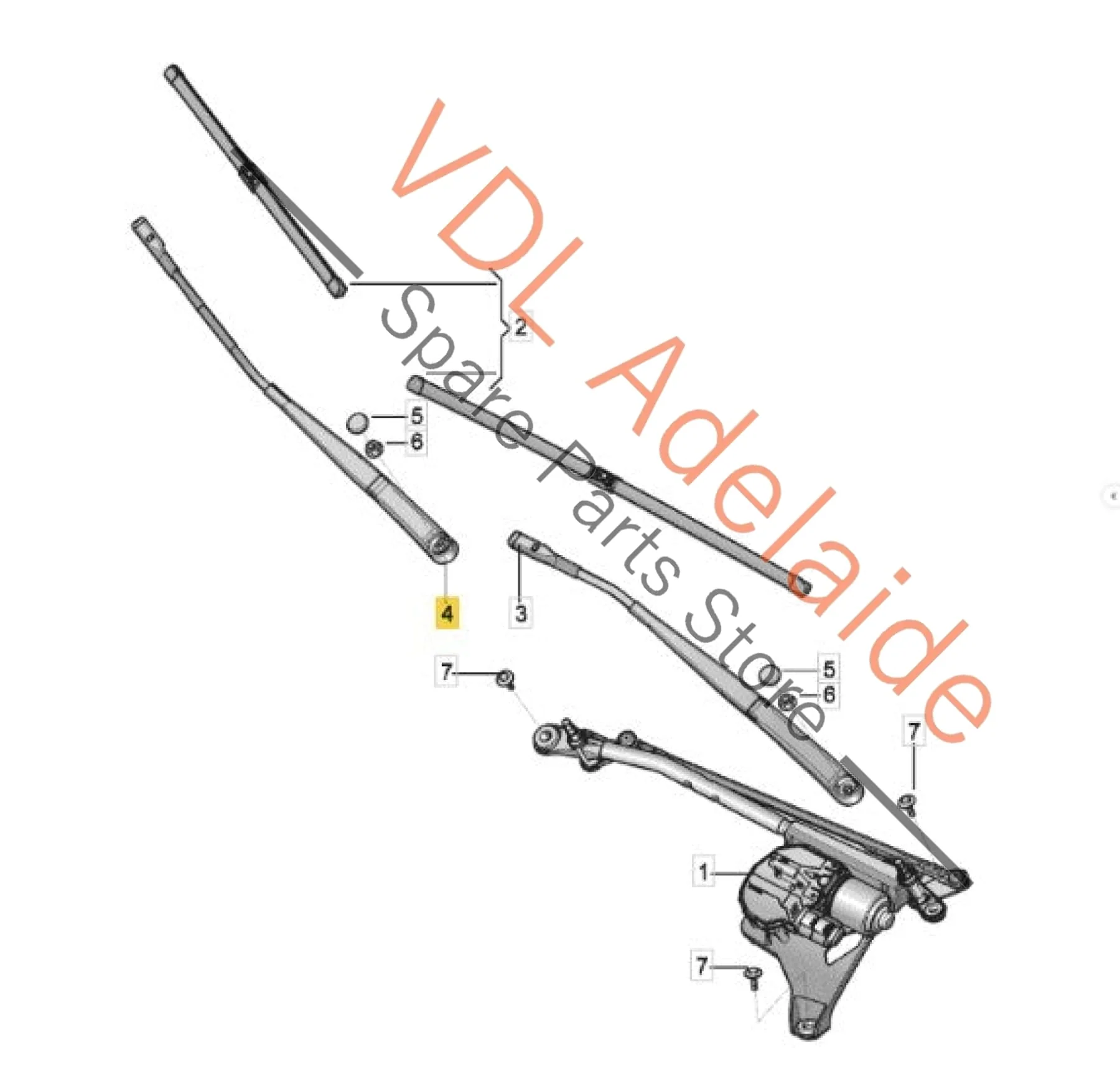 Audi Q7 Bentley Bentayga Windscreen Wiper Arm Right RHS for RHD 4M2955408 - Image 3