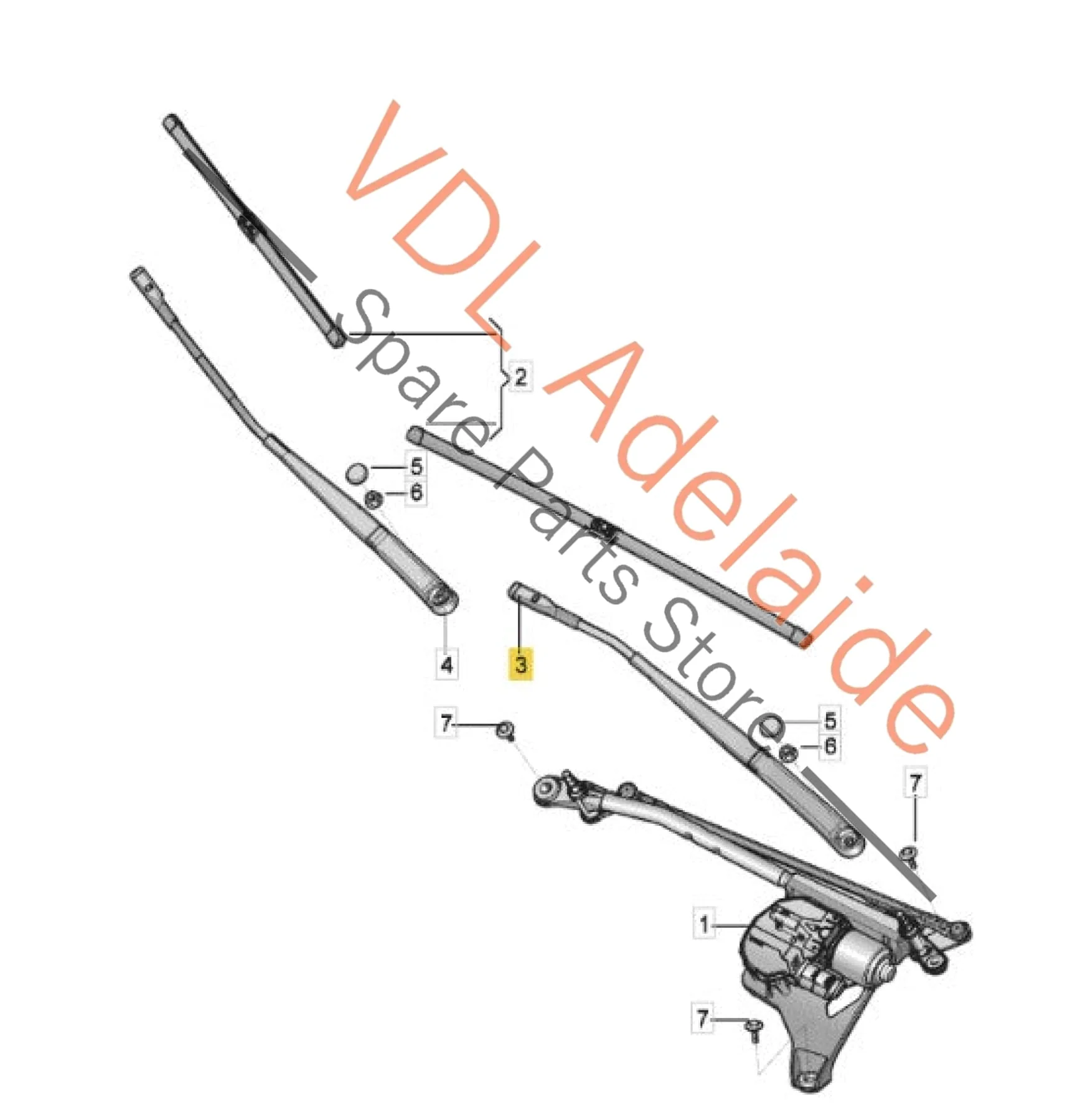 Audi Q7 Bentley Bentayga Windscreen Wiper Arm Left LHS for RHD 4M2955407 - Image 3