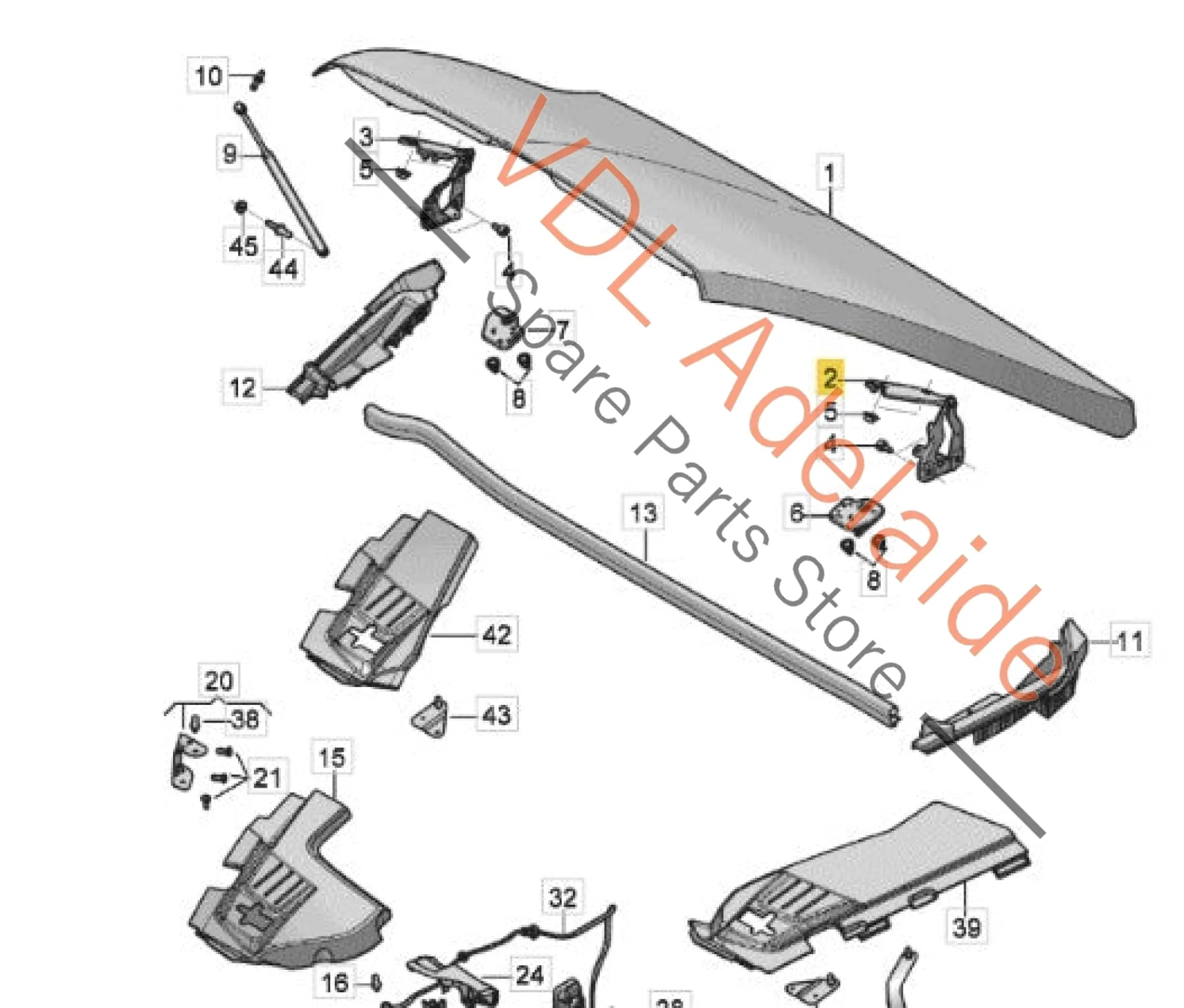 Bentley Bentayga Bonnet Hinge Left 36A823301D - Image 2