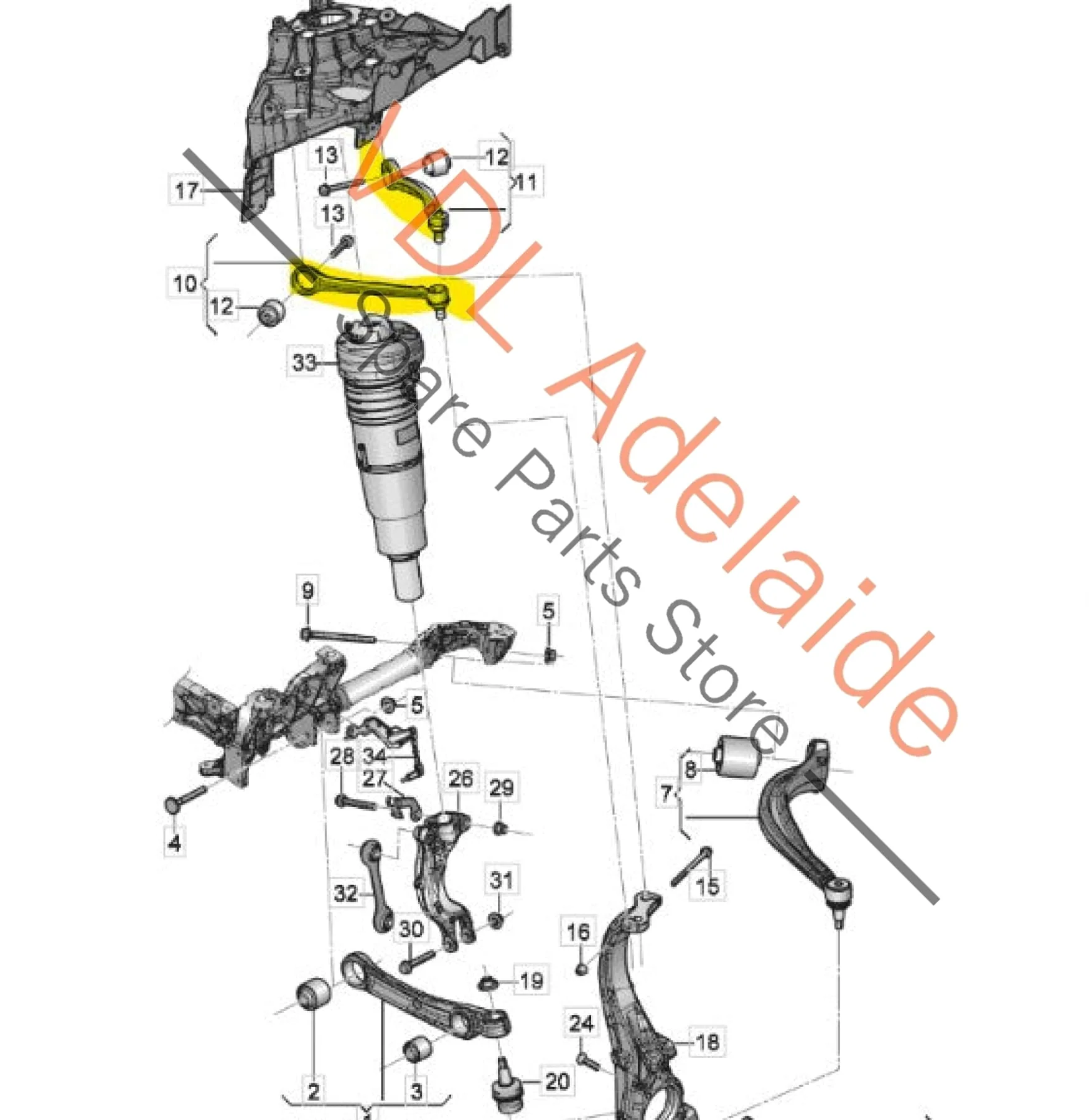 Bentley Bentayga Audi Q7 Touareg Suspension Upper Control Arm Set 4M0407509C 4M0407505C - Image 3