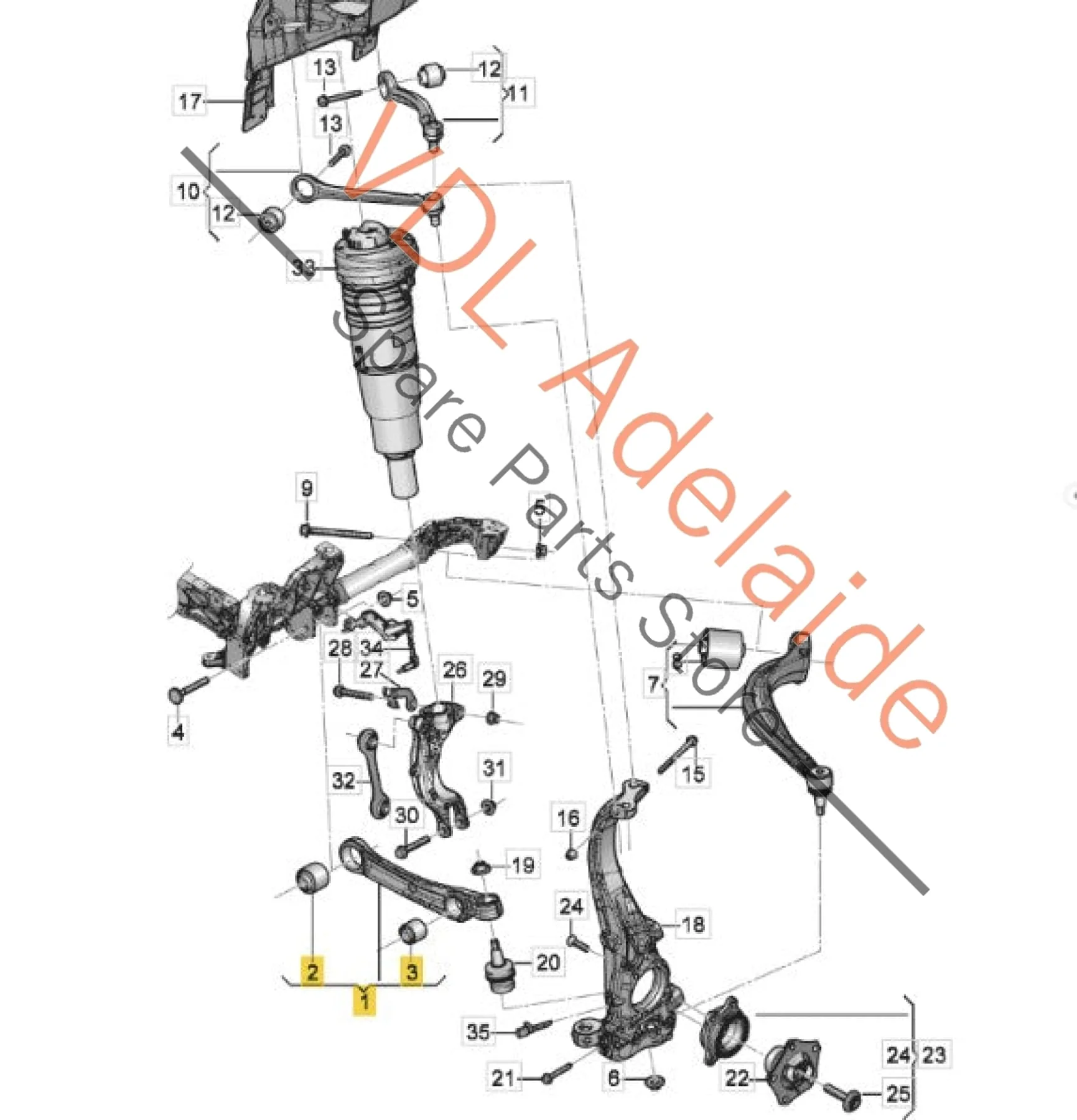 Bentley Bentayga Front Suspension Lower Control Arm Pair 36A407151D 36A407152C - Image 2