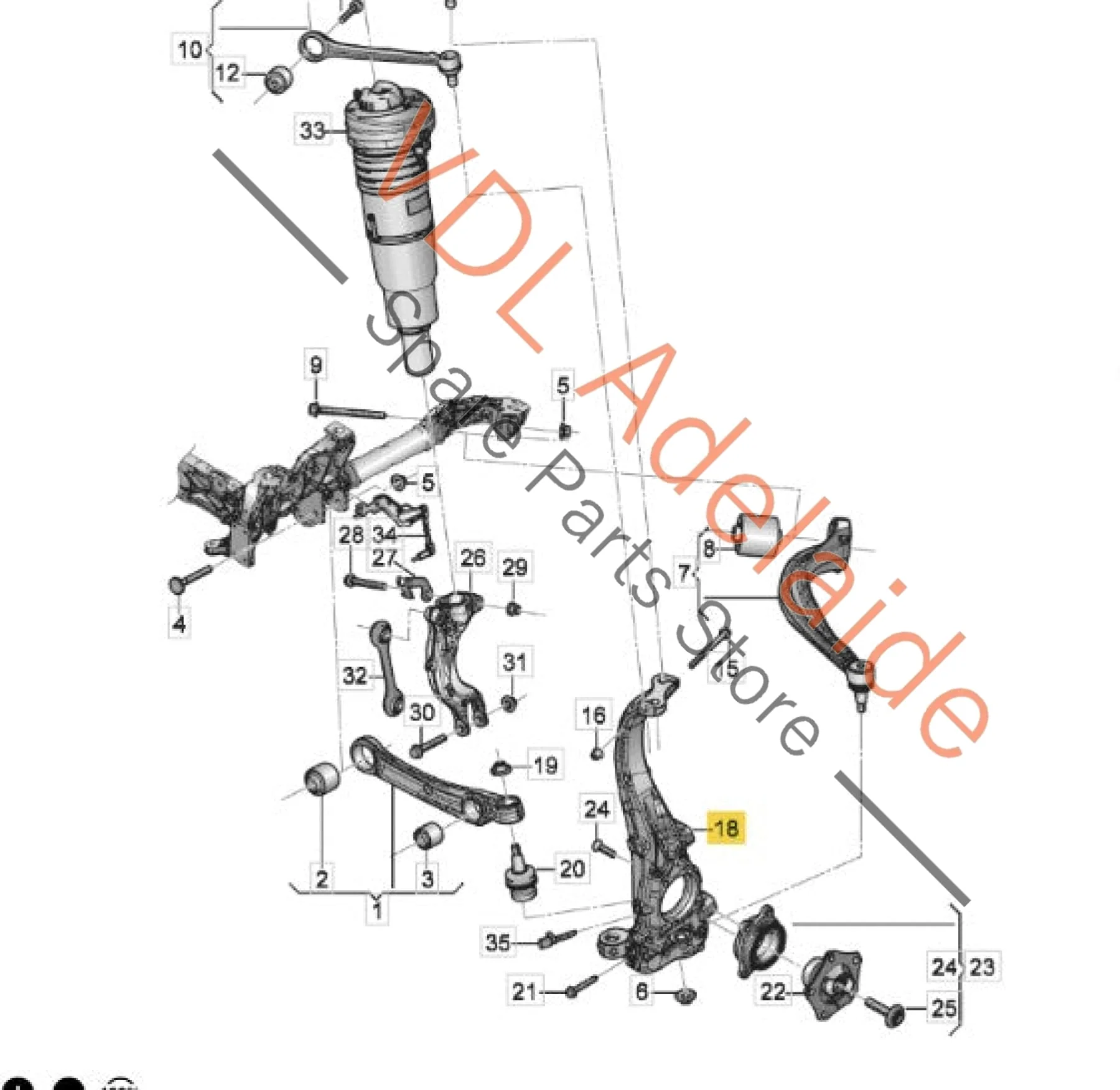 Bentley Bentayga Front Right Suspension Knuckle 4M0407254L - Image 3