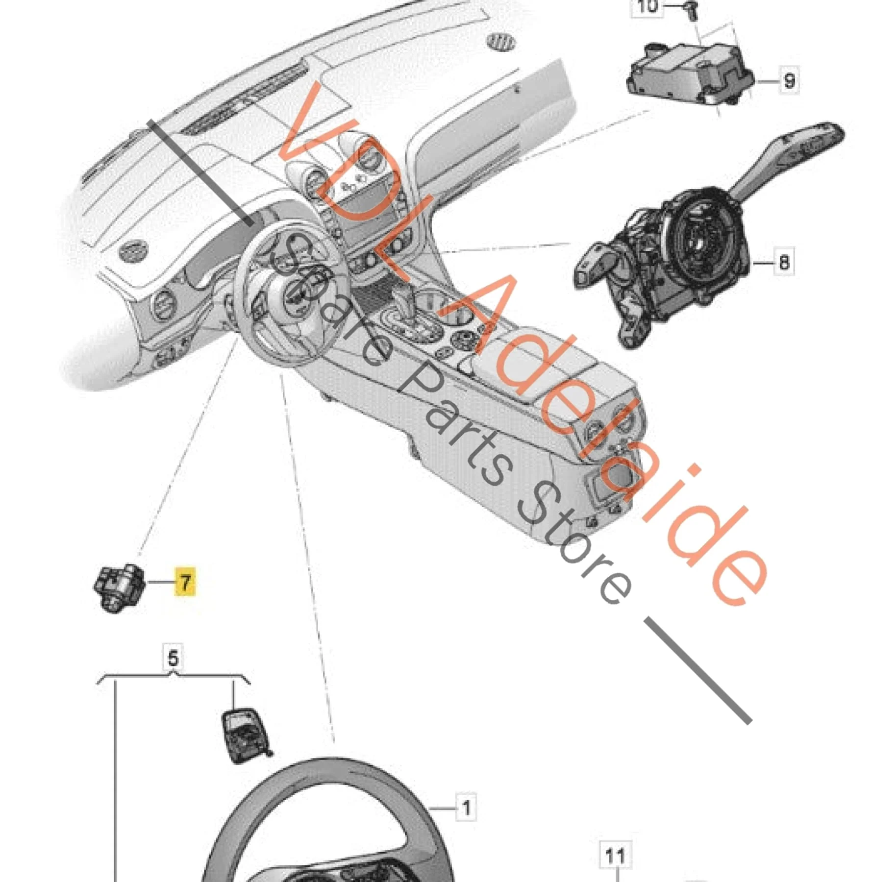 Bentley Bentayga Steering Column Adjustment Switch 36A953551 - Image 2
