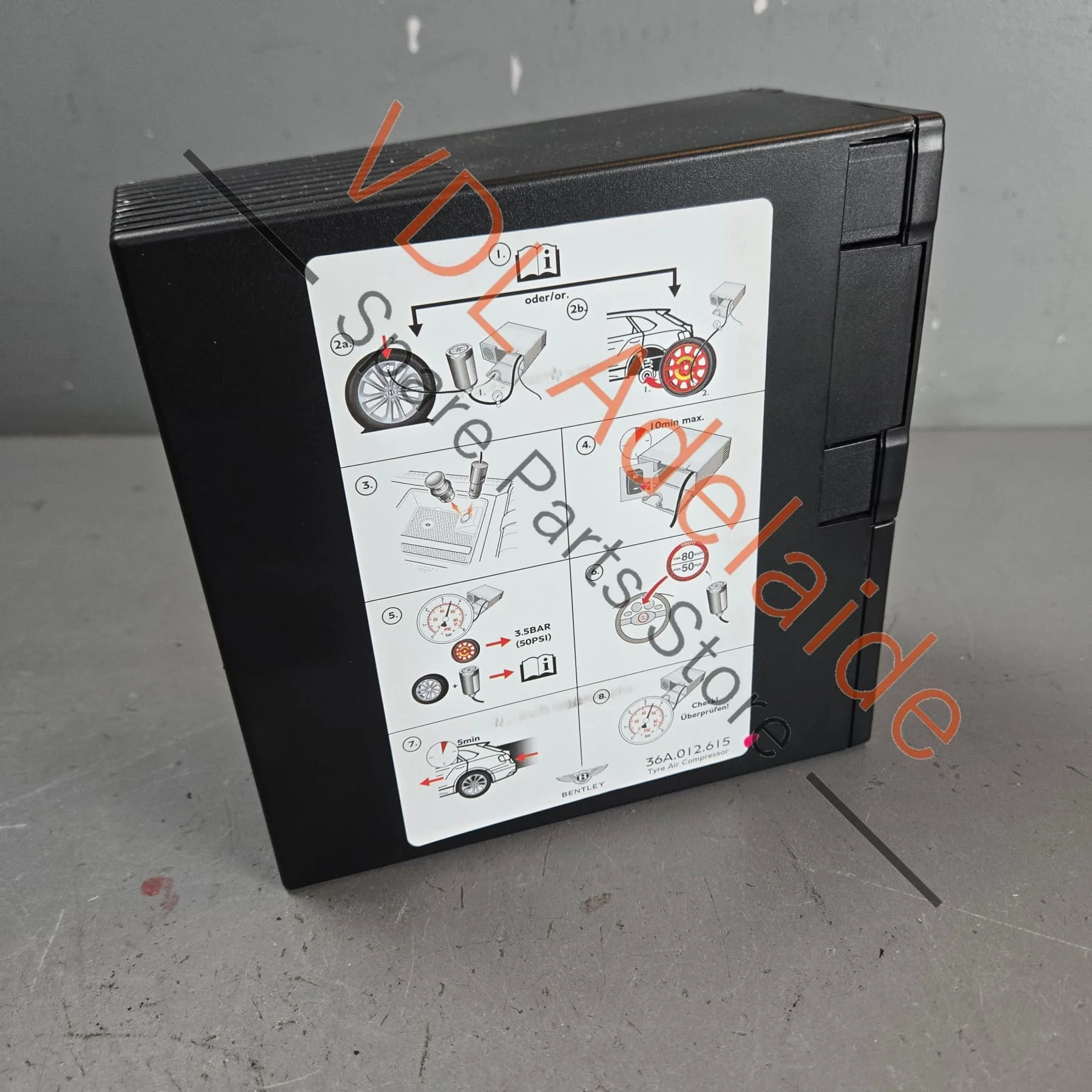 Bentley Bentayga 12V Emergency Tyre Pump 36A012615 4L0012615